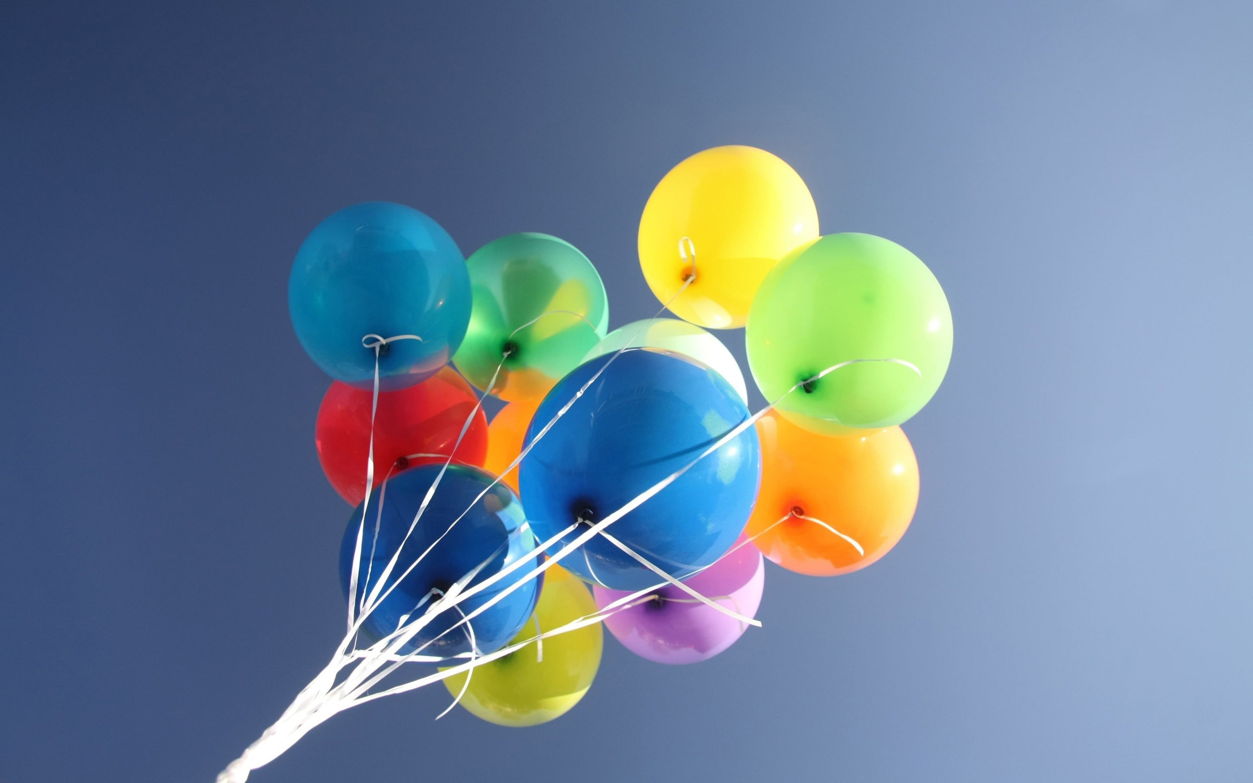 Blue, Balloons, Sky, Colorful, 2K, HD Wallpaper