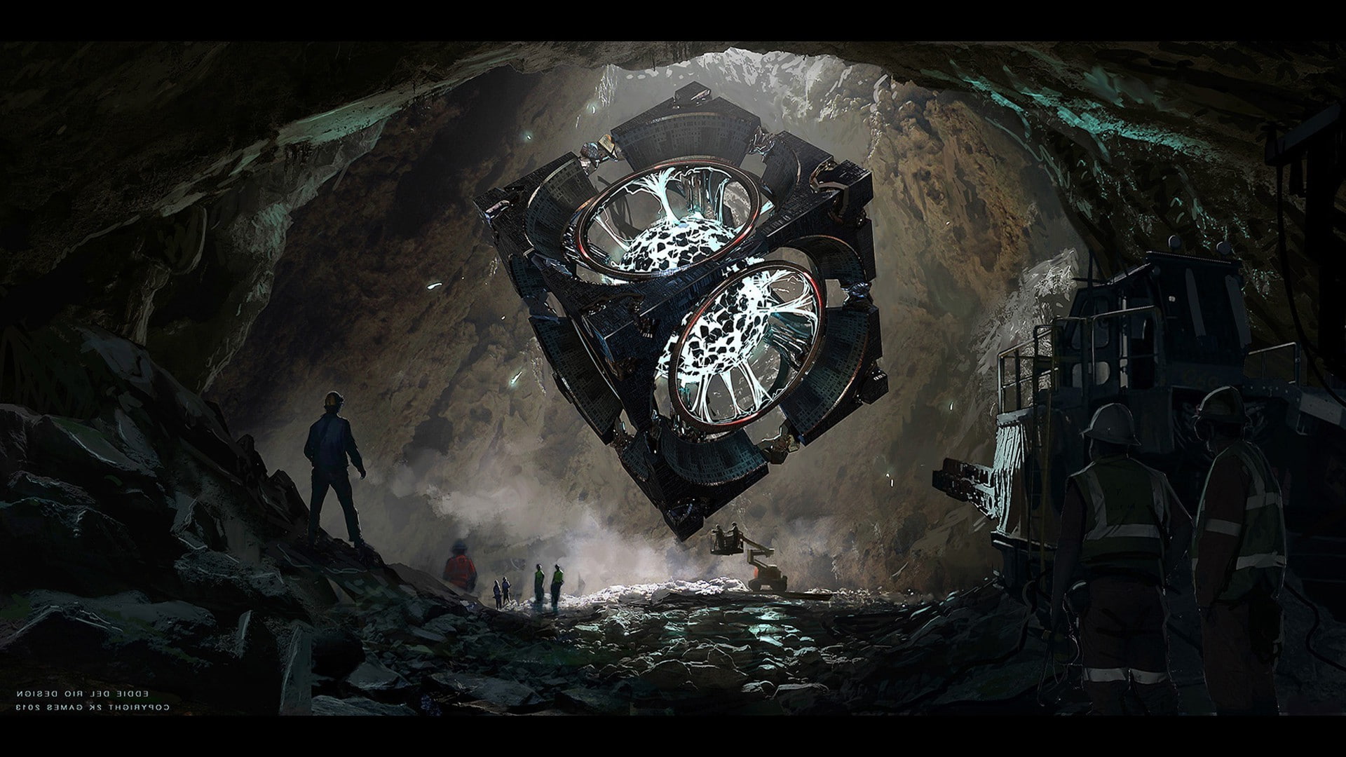 cave, rock, dirt, low angle view, indoors, solid, building, xcom enemy unknown video games concept art artwork cube, architecture, industry, demolished, HD Wallpaper