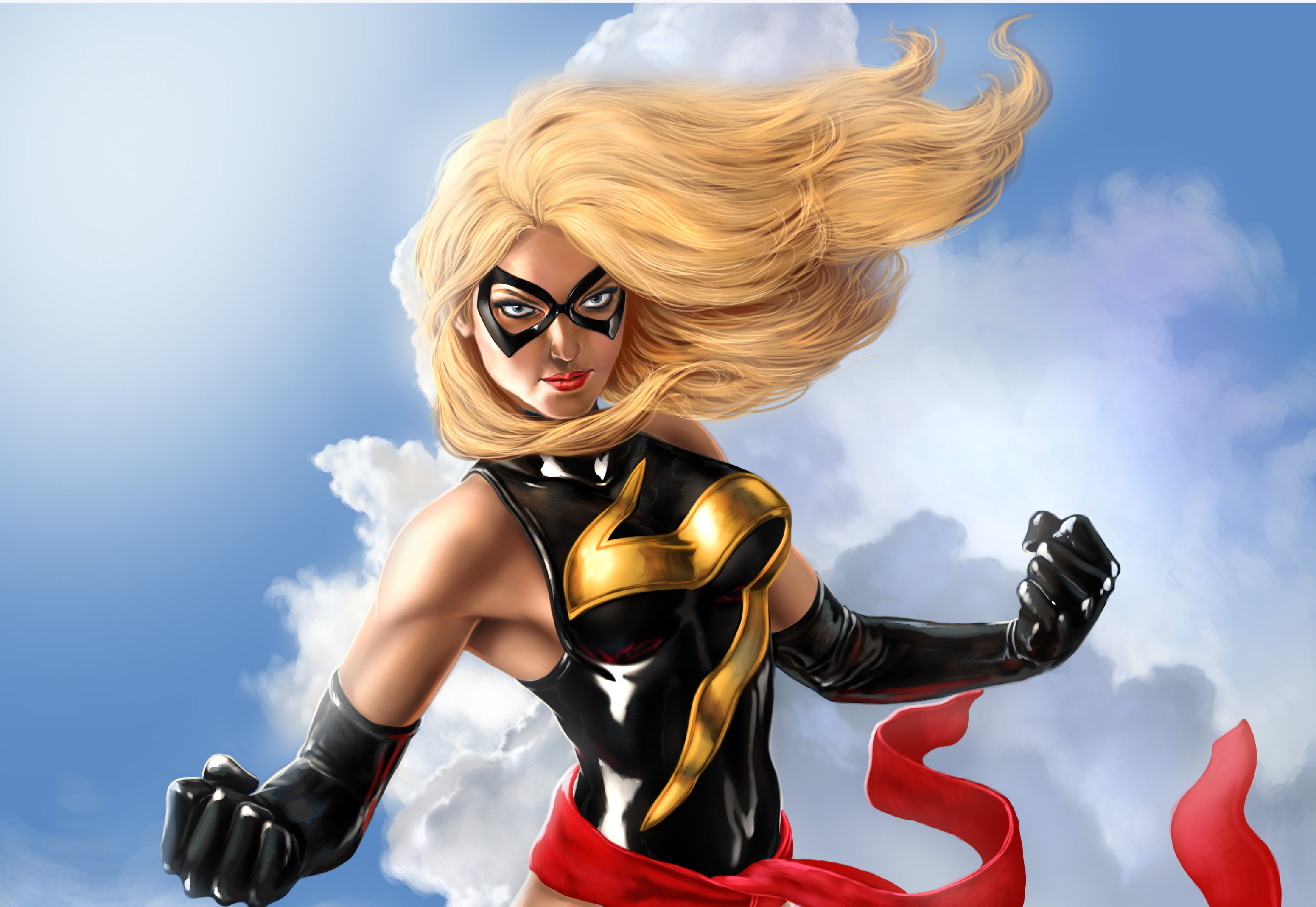  female likeness, MS Marvel, lifestyles, Double Star, superhero, fiction, Binary, creativity, the war bird, hair, hairstyle, three quarter length, HD Wallpaper
