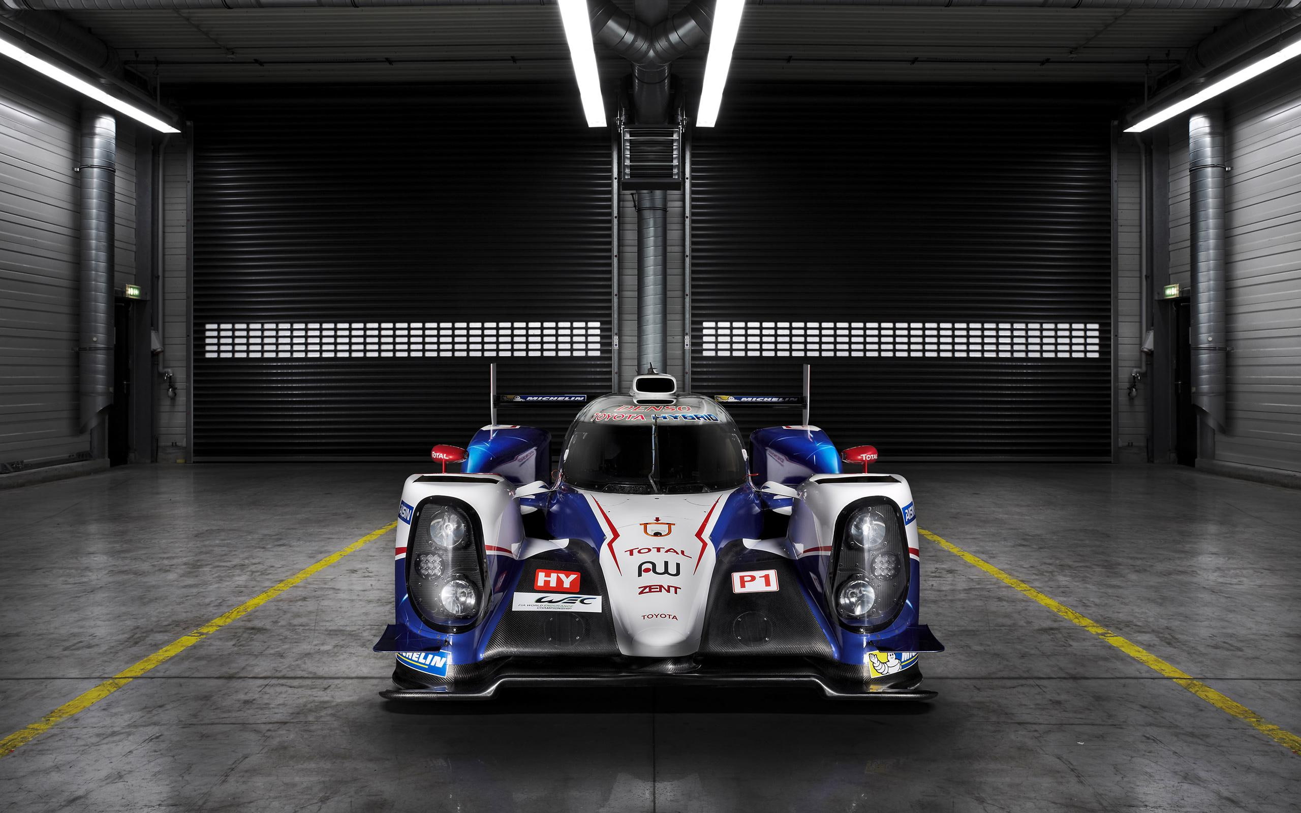 blue, sports, hybrid, car, ts, white, race, cars, 2014, ts040, 2K, toyota, HD Wallpaper