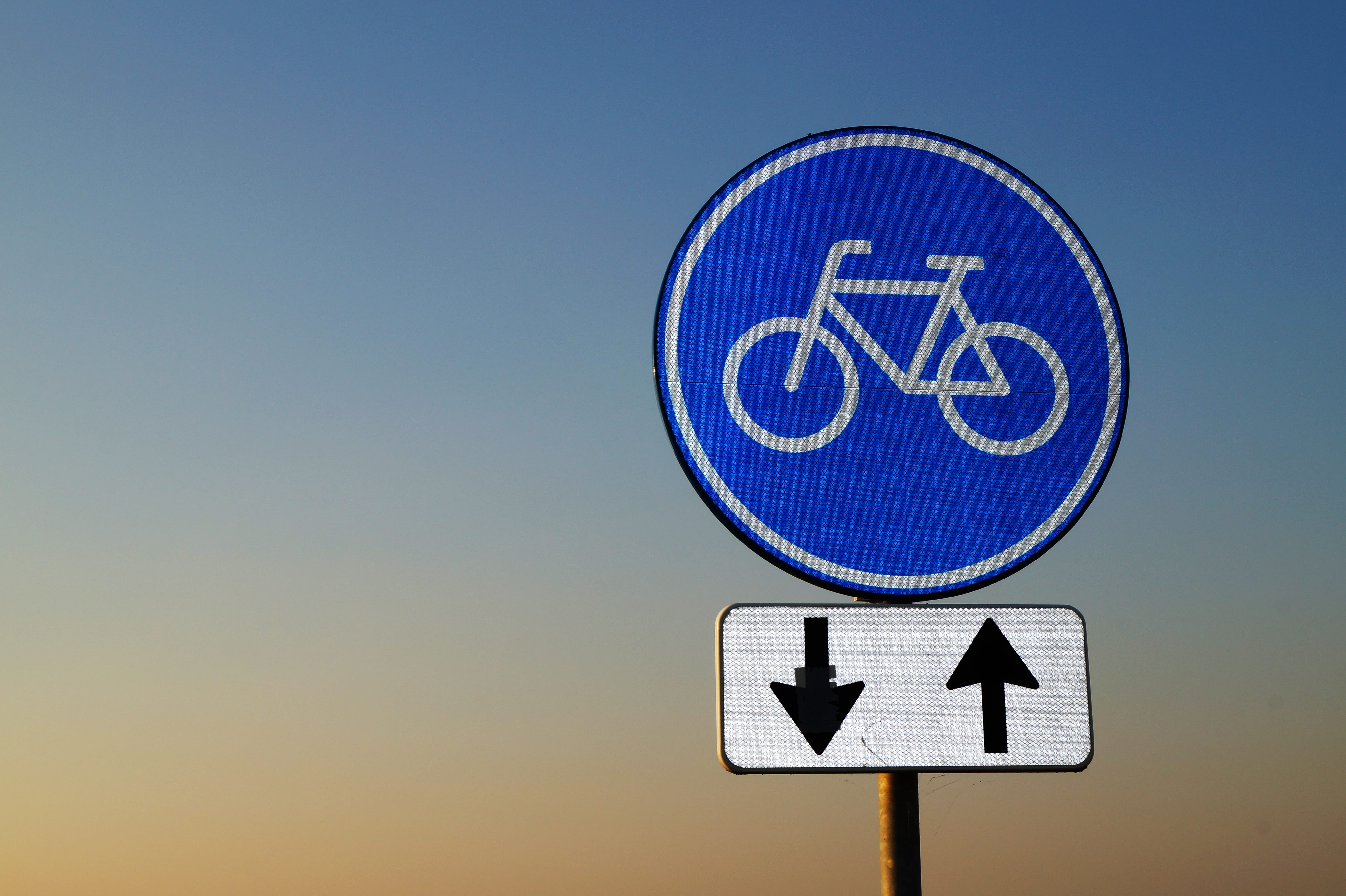 outdoors, arrows, arrow symbol, clear sky, information, way, geometric shape, text, directions, sign, blue, conceptual, road sign, directional sign, warning, HD Wallpaper