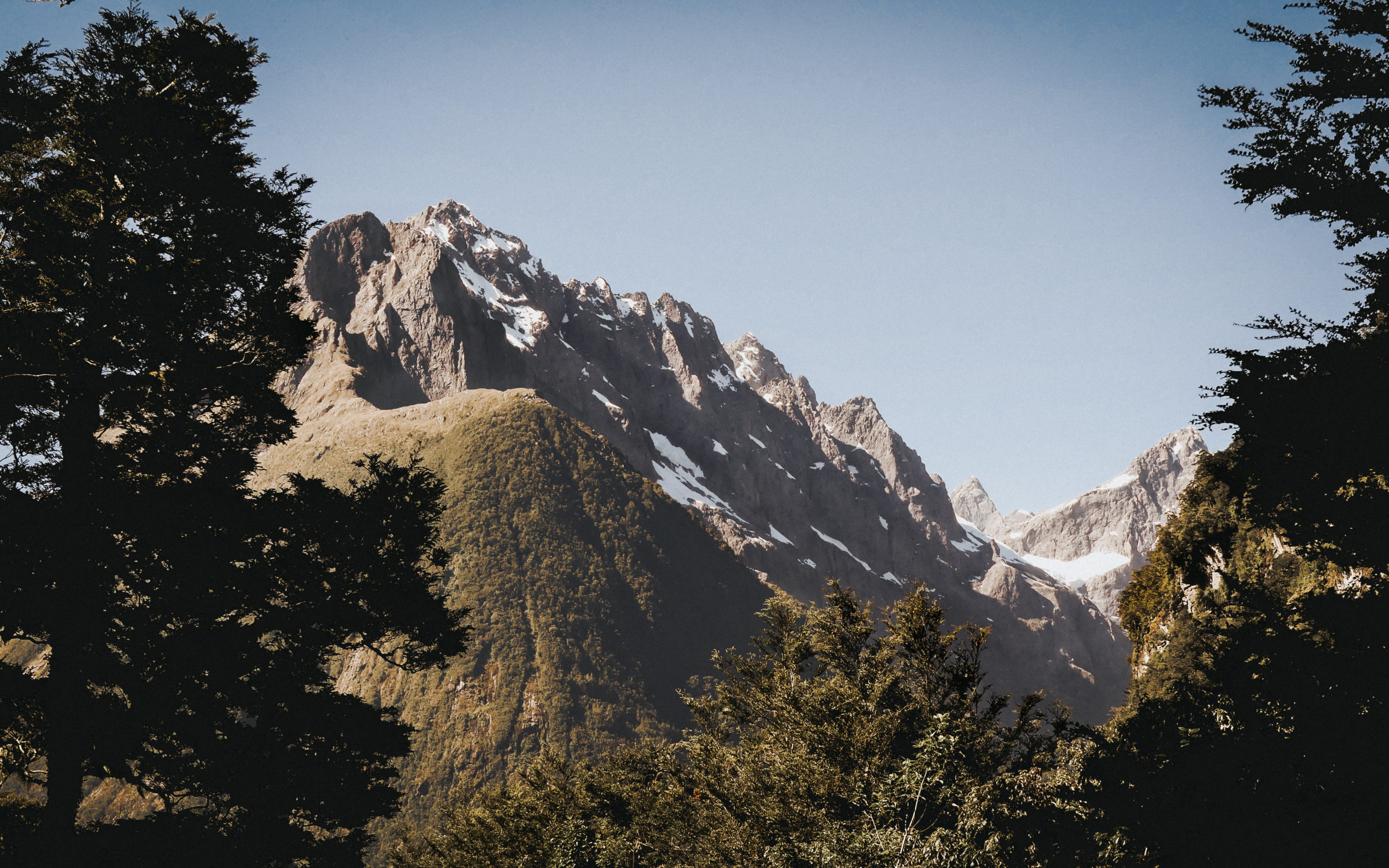 mountain, mountain range, scenics - nature, no people, snowcapped mountain, 4K, beauty in nature, pine woodland, landscape, snow-capped, environment, covered, HD Wallpaper
