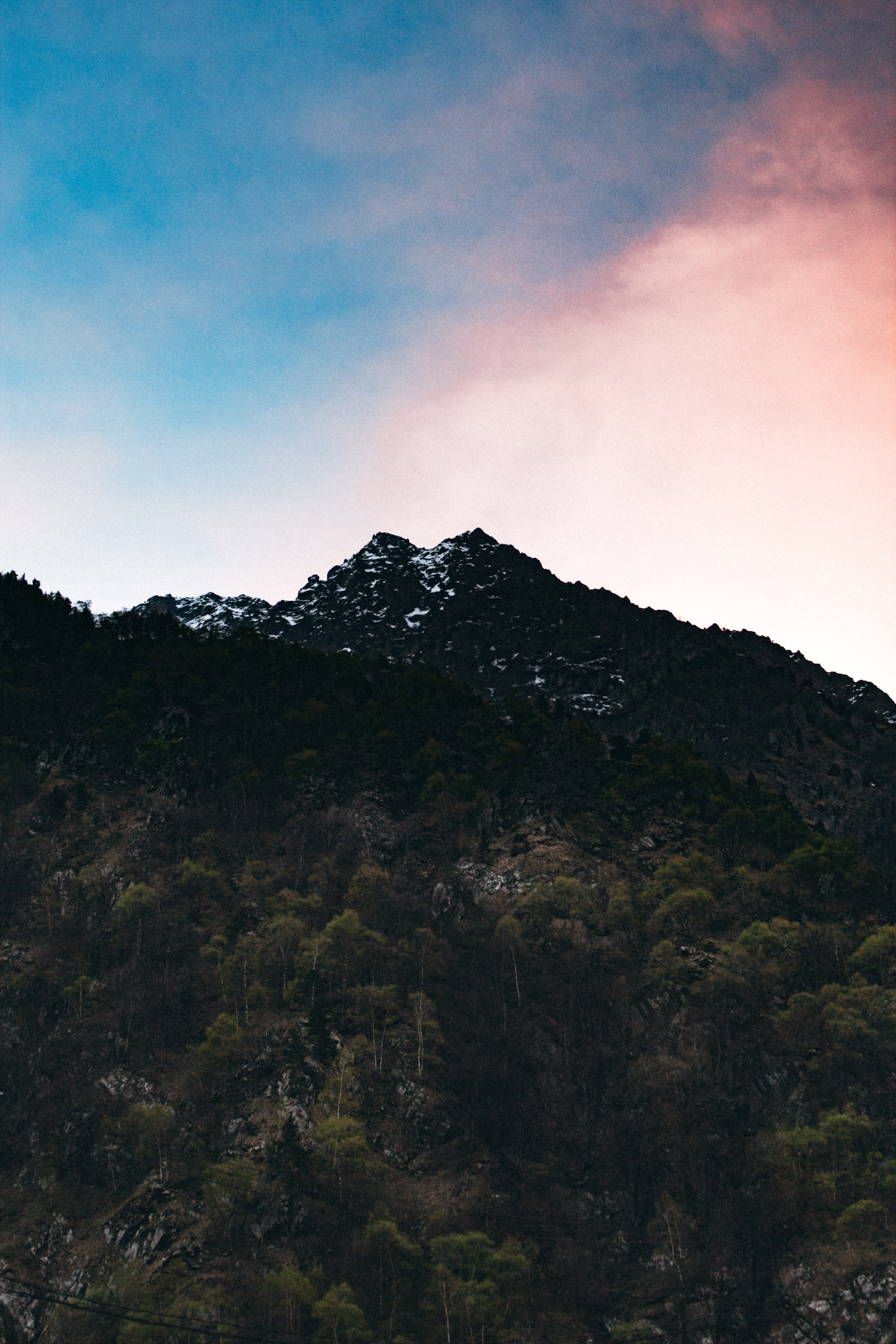 rock, scenics - nature, landscape, environment, lars, mountains, purple, russia, peak, beauty in nature, land, natural, tree, 5K, tranquility, sky, cold, Phone HD Wallpaper