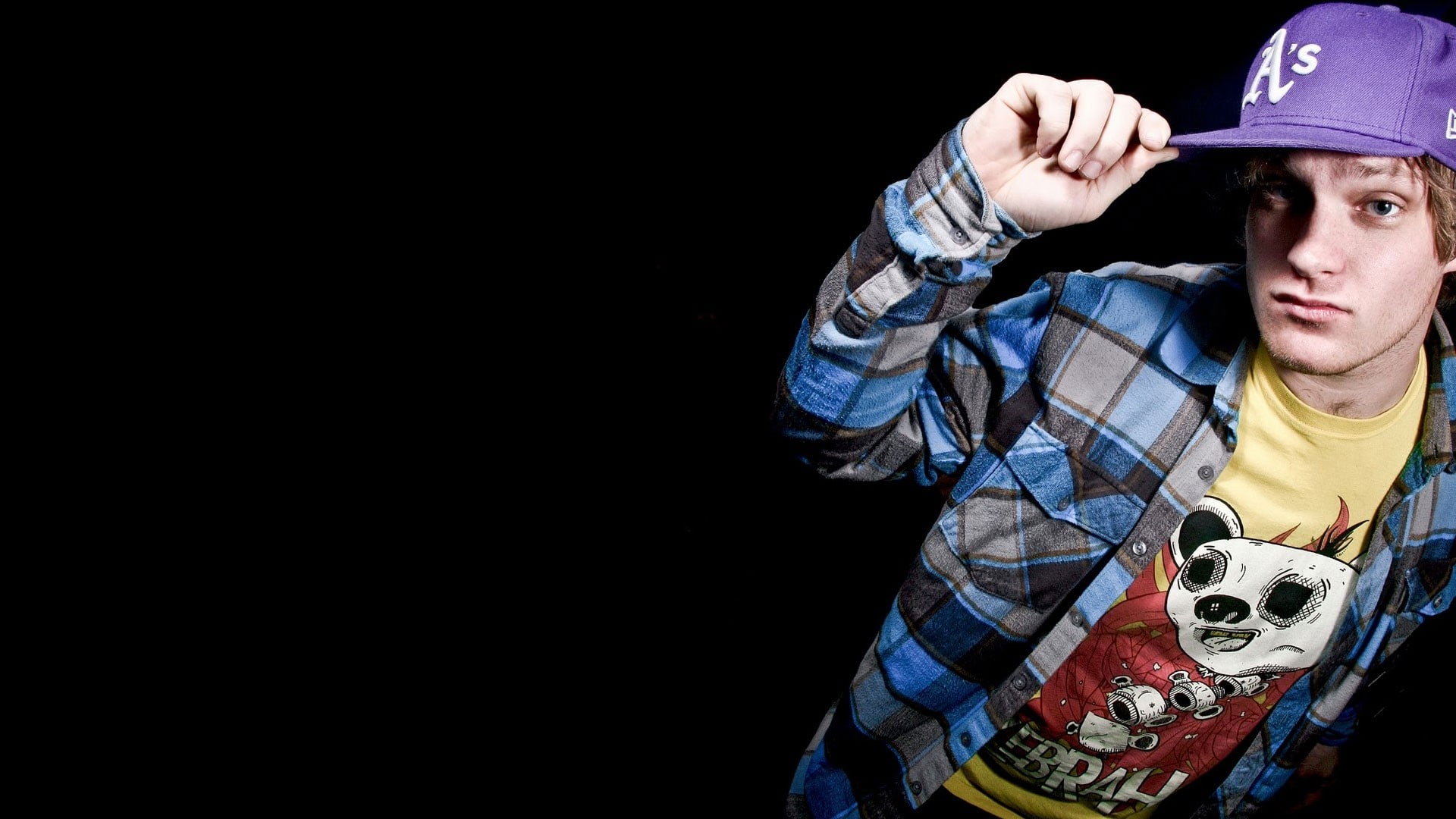 copy space, young adult, studio shot, adult, men, front view, Mc lars, T-shirt, Cap, looking at camera, one person, clothing, headshot, young men, Shirt, HD Wallpaper