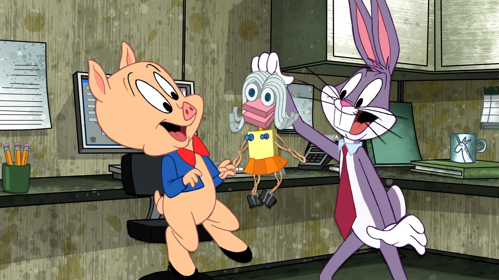 male likeness, day, female likeness, 1080P, indoors, mask, porky pig, representation, disguise, multi colored, window, wall - building feature, mural, HD Wallpaper