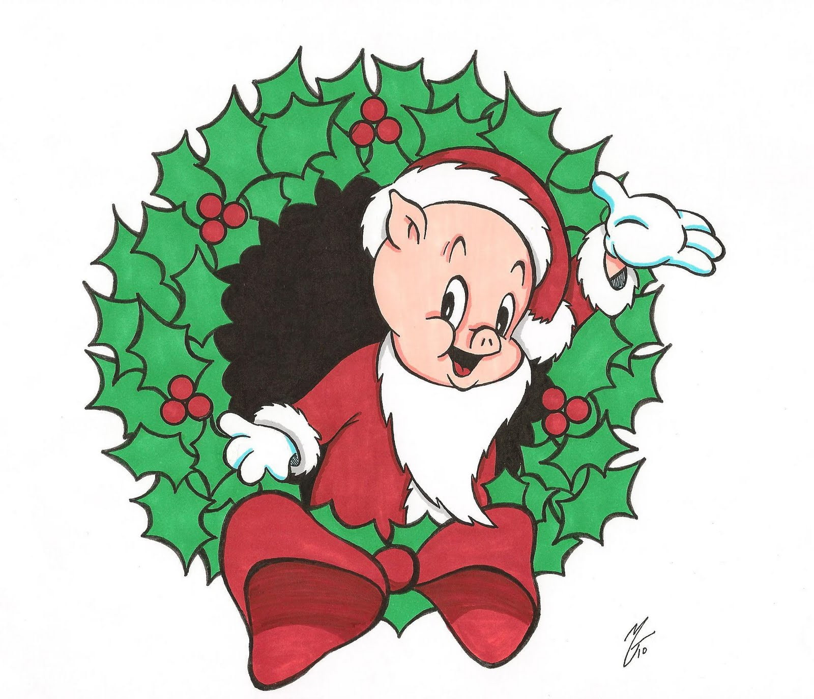 looney, porky, tunes, 720P, christmas, pig, HD Wallpaper
