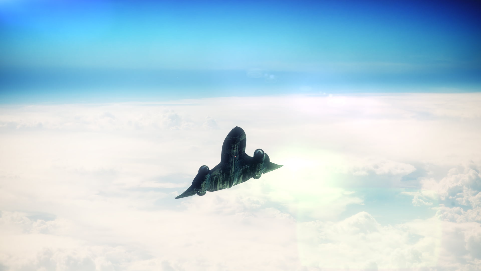 1080P, space, blue, nature, airplane, day, sr-71, spread wings, animal wildlife, shuttle, black, mid-air, low angle view, animal themes, outdoors, flying, HD Wallpaper