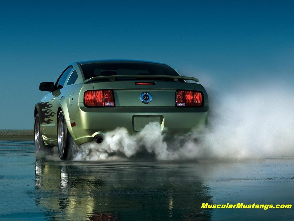 art, Ford, hd, smokin, 480P, car, Mustang, cars, Burnout, smoke, HD Wallpaper