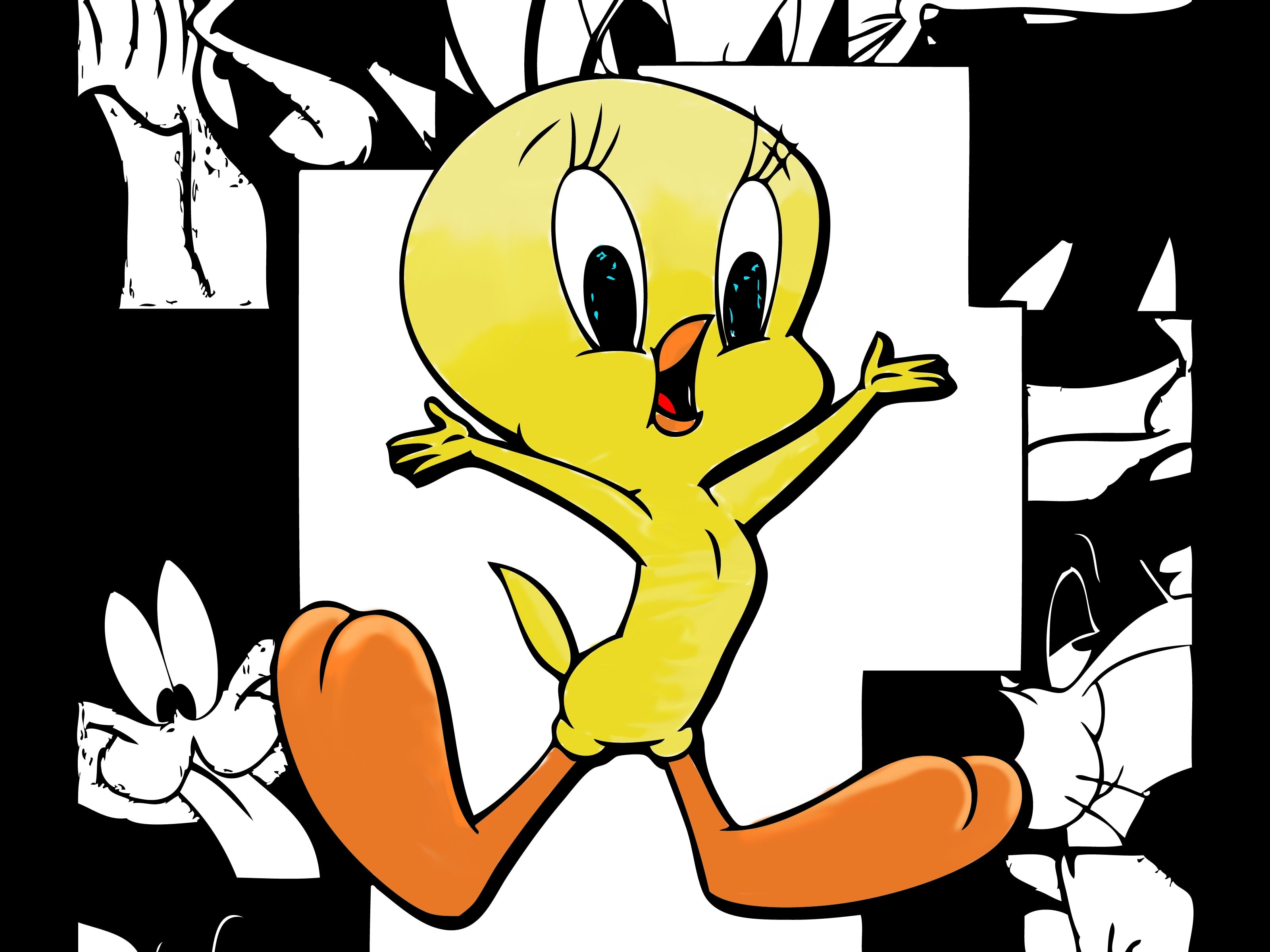 looney, sylvester, 2K, tunes, tweety, HD Wallpaper
