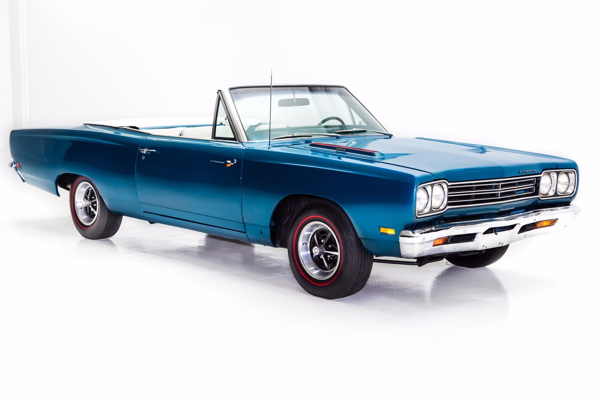 383, 1969, cars, roadrunner, 1080P, convertible, plymouth, blue, HD Wallpaper