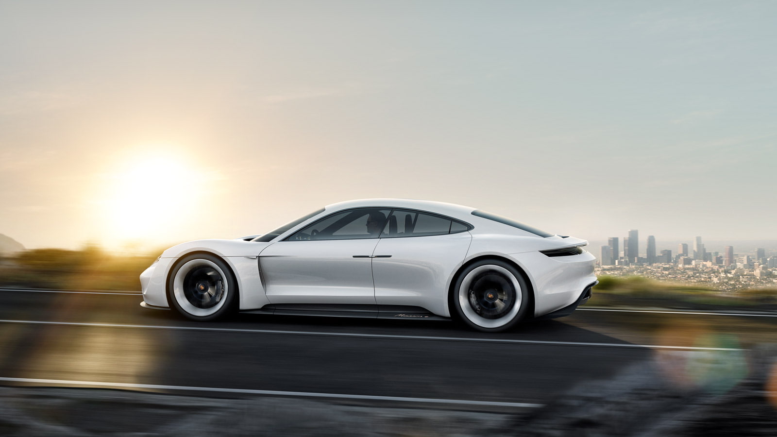 porsche, rolling, porsche mission e, speed, shot, car, rolling shot, e, 720P, mission, HD Wallpaper