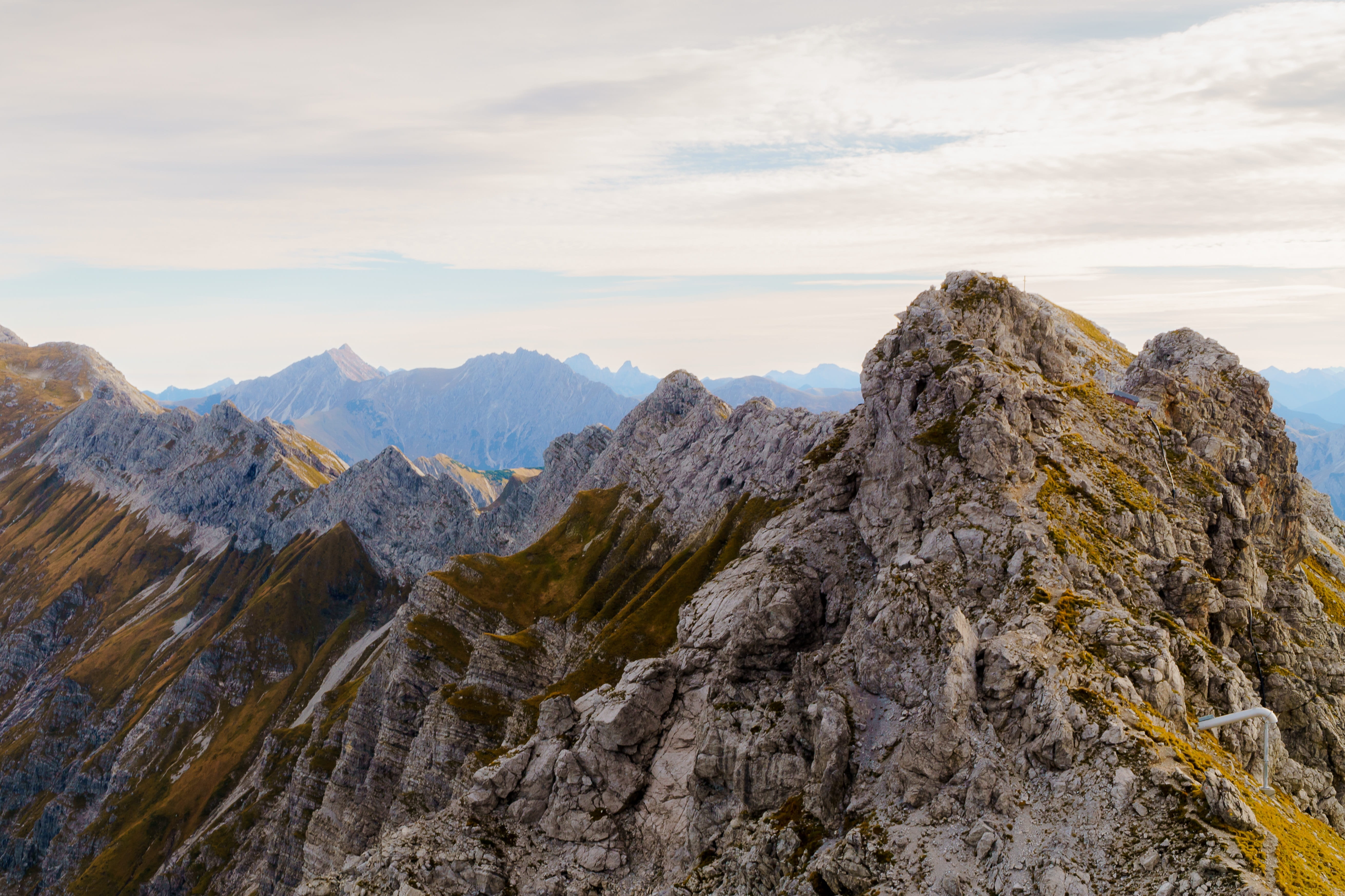 rock, sun, allgäu, eroded, day, mountains, arid climate, rock formation, tranquil scene, cloud - sky, landscape, back light, oberstdorf, remote, foghorn, HD Wallpaper