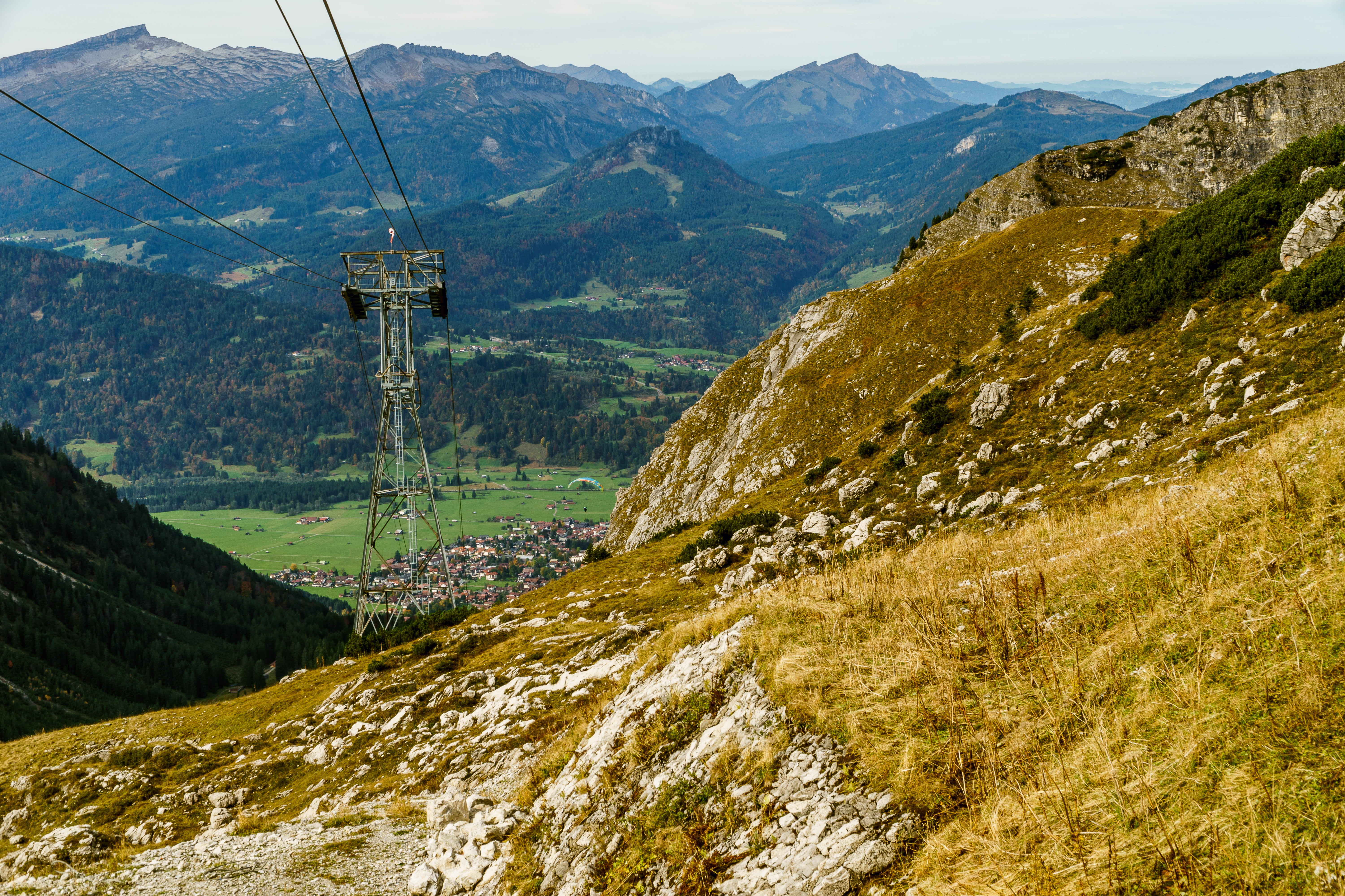 non-urban scene, plant, mountain, scenics - nature, environment, nature, 5K, autumn, cable, land, valley, cable car, human, landscape, foghorn, tranquil scene, HD Wallpaper