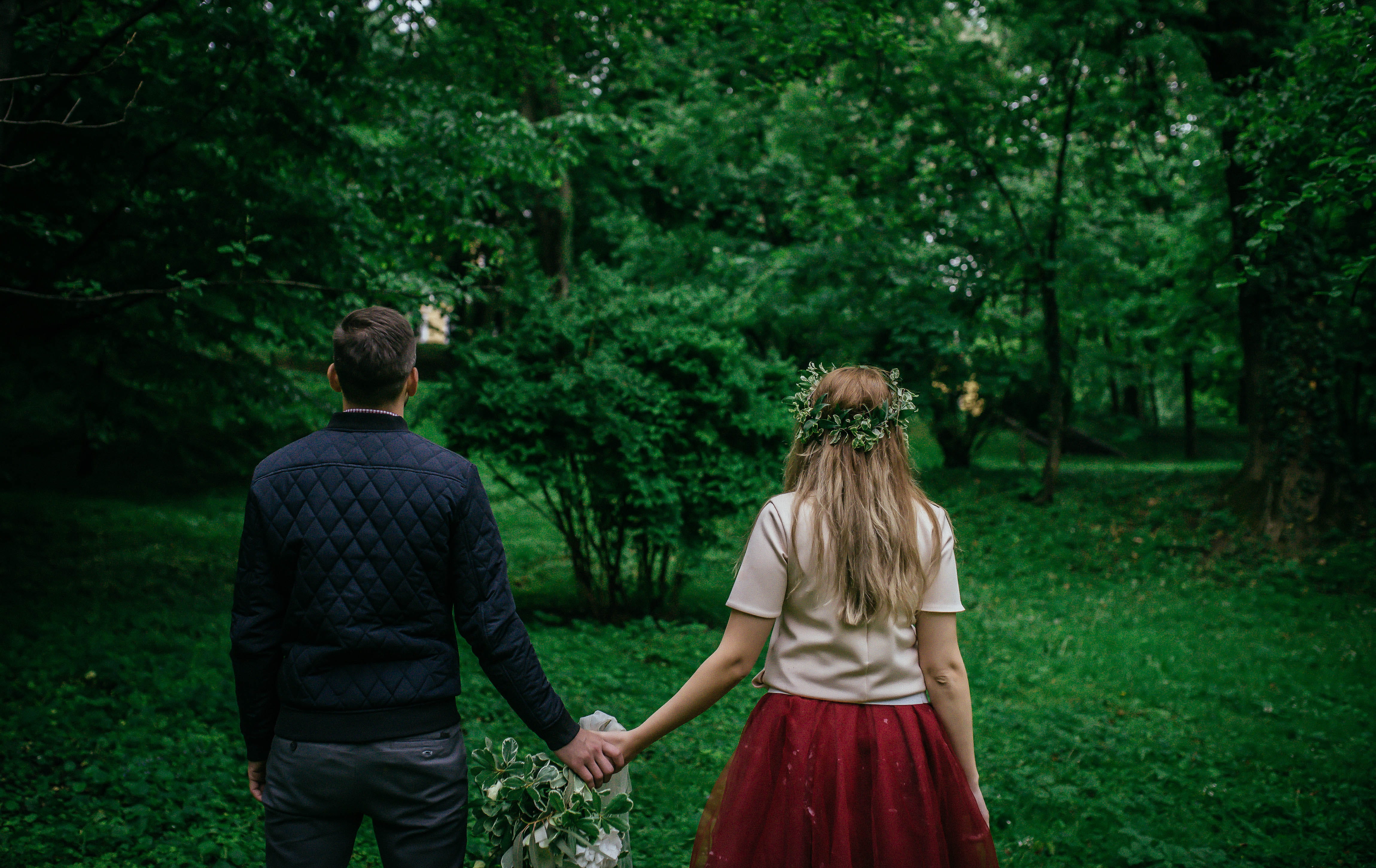 facing, land, growth, man, young Adult, standing, heterosexual Couple, men, nature, tree, 4K, lifestyles, walking, beauty in nature, woman, females, green color, HD Wallpaper