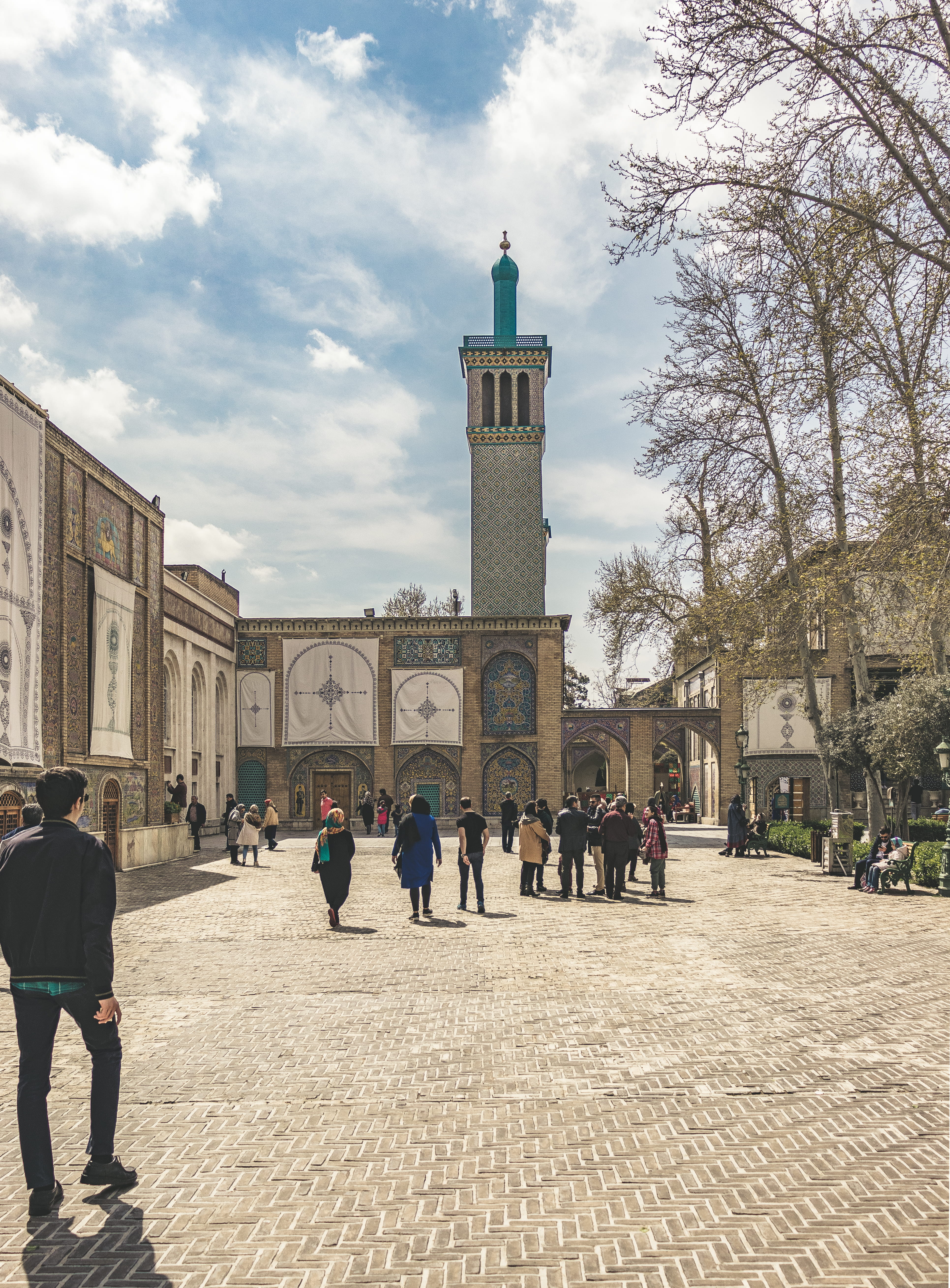 group of people, tree, tehran, human, golestan palace, nature, adult, real people, city, day, apparel, architecture, person, street, town, clothing, 5K, Phone HD Wallpaper