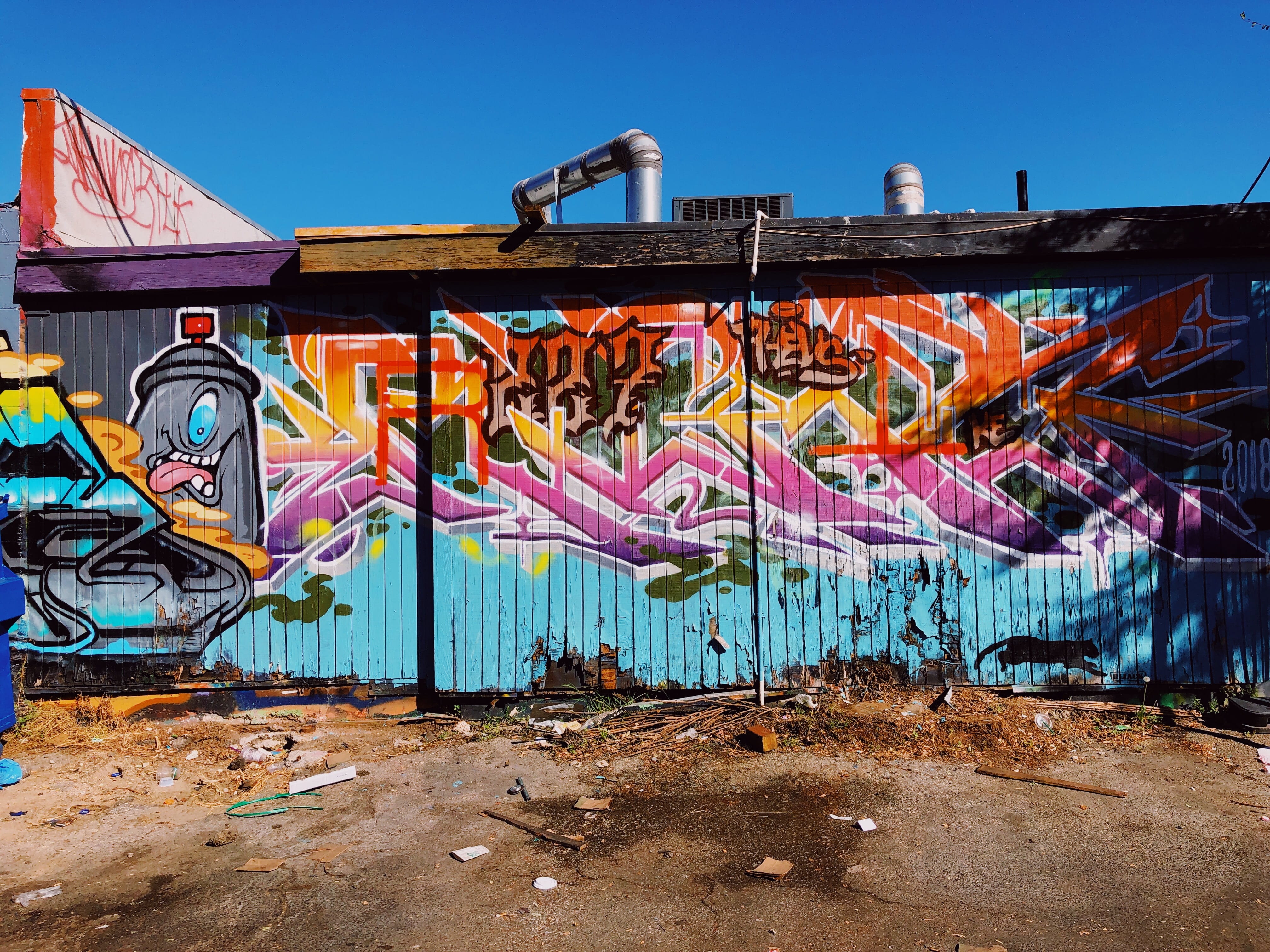 built structure, creativity, multi colored, building exterior, street art, no people, united states, representation, wall - building feature, sky, text, HD Wallpaper