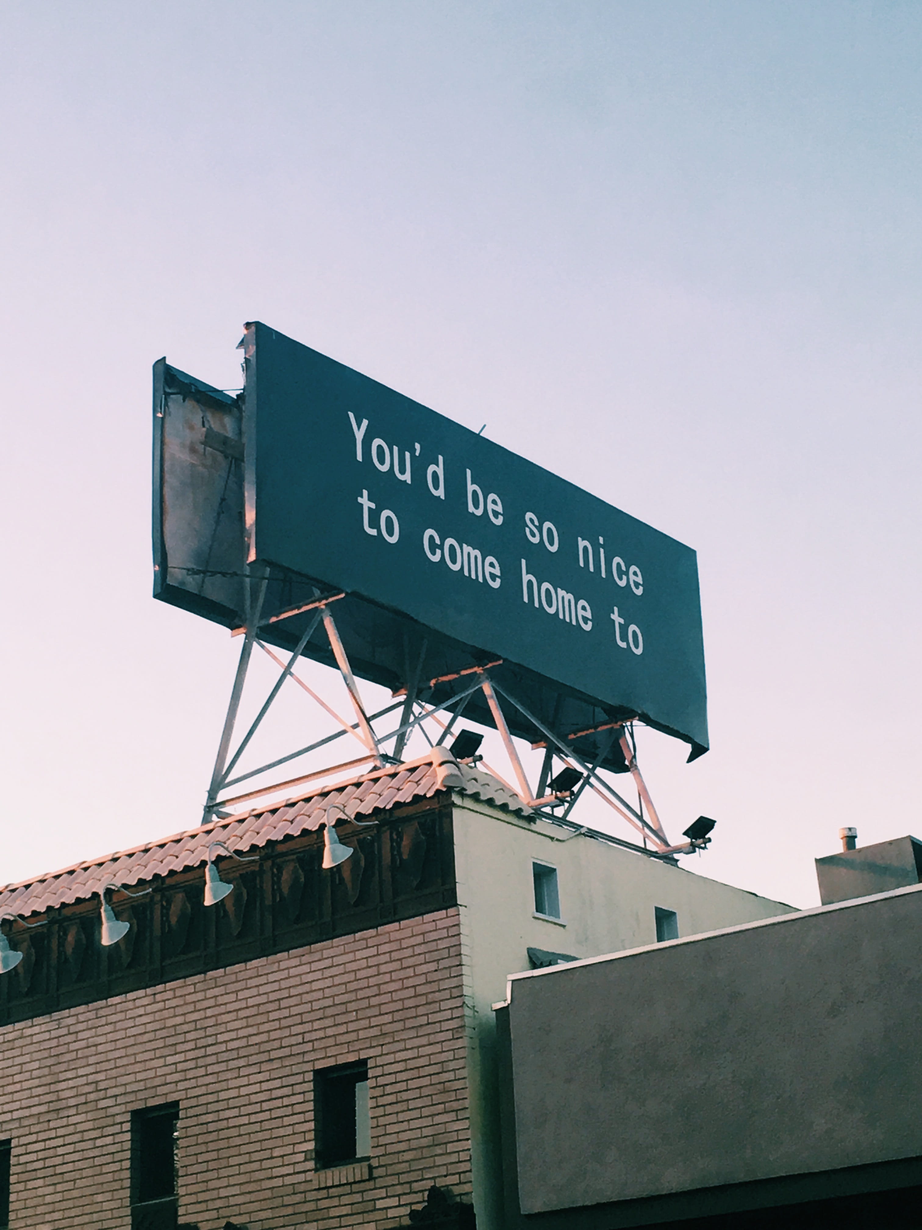 sign, 4K, building, architecture, los angeles, sky, outdoors, western script, built structure, nature, united states, 6808 melrose ave, communication, Phone HD Wallpaper
