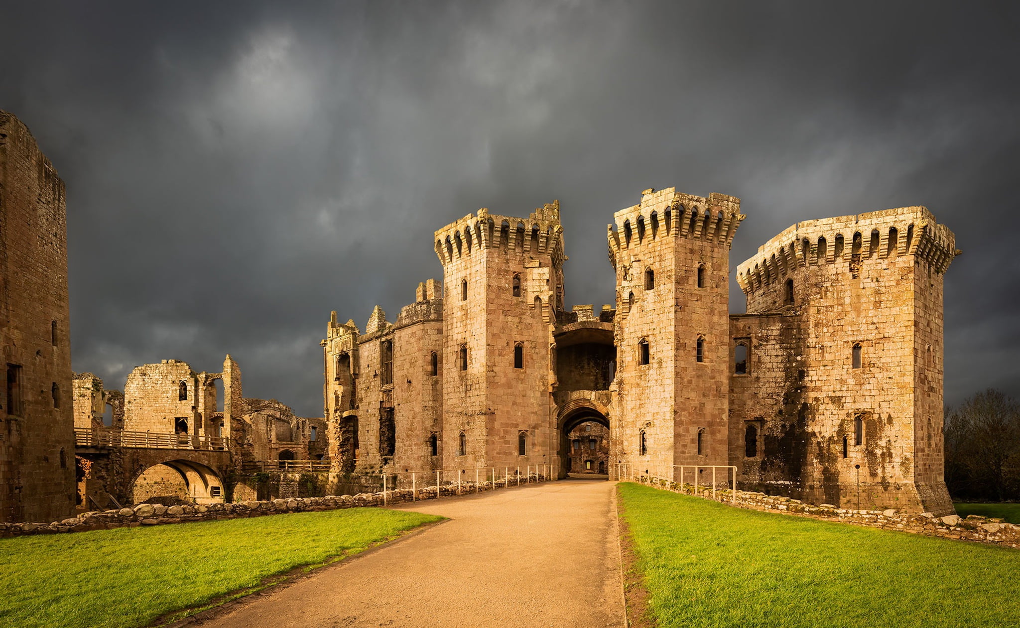 Monmouthshire, Wales, Raglan Castle, United Kingdom, 1080P, HD Wallpaper