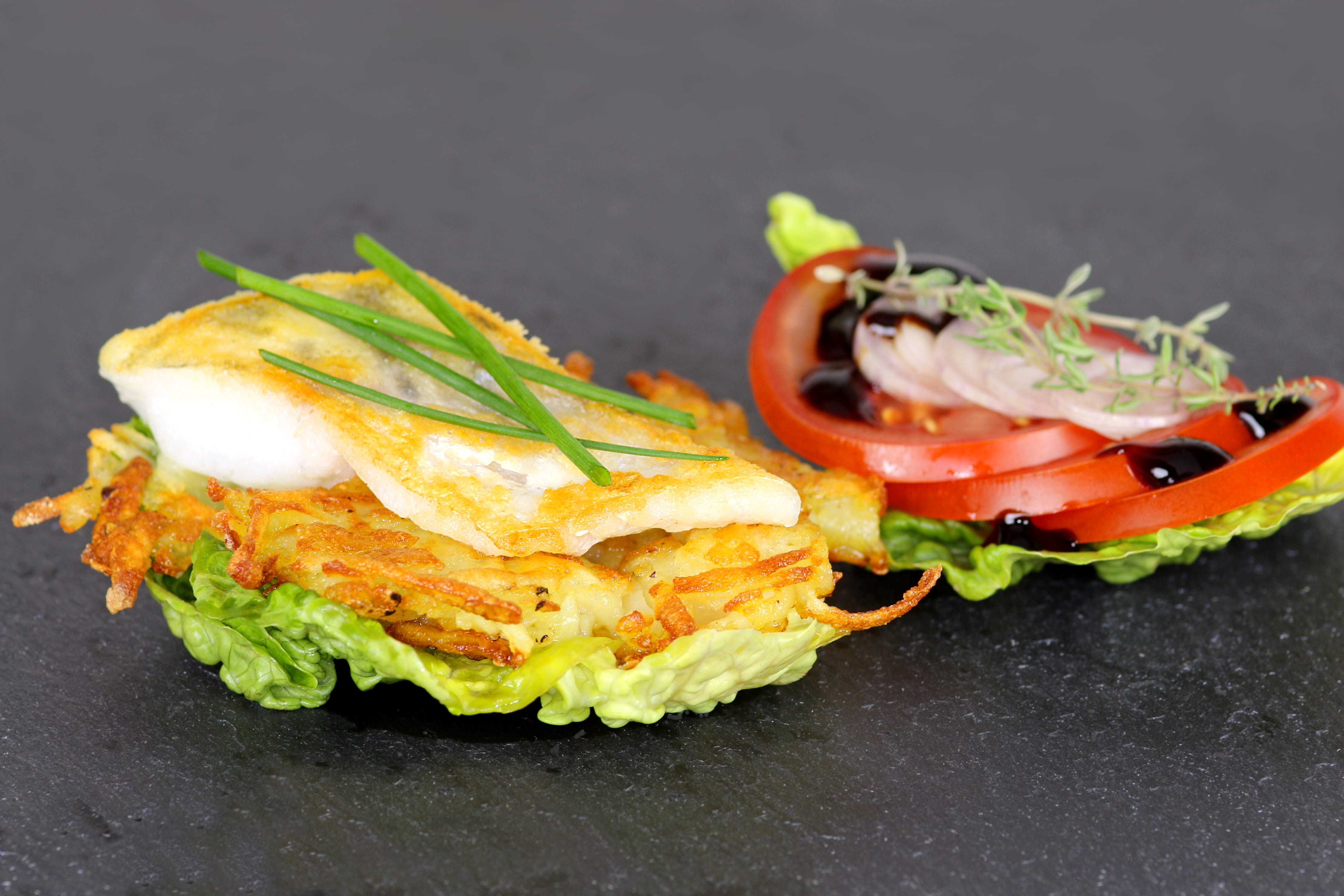 no people, herb, wellbeing, vegetable, cook, barbecue, slate - rock, finger food, healthy eating, Pike Perch, studio shot, fish dish, Fish, seafood, japanese food, HD Wallpaper