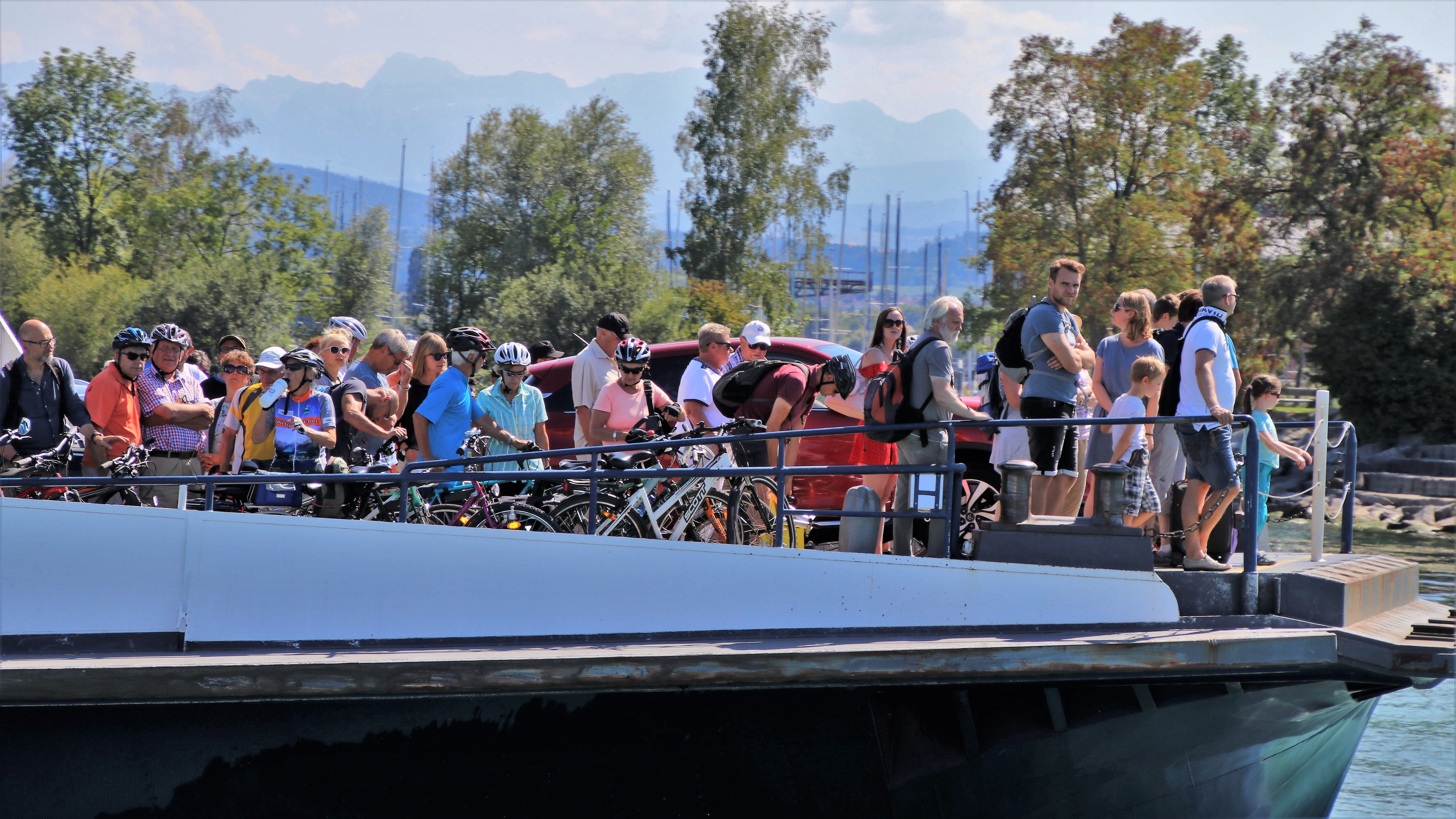 mood, tree, leisure activity, water, transportation, real people, nautical vessel, bodensee, ferry, plant, port, holidays, group, end, day, railing, lifestyles, HD Wallpaper
