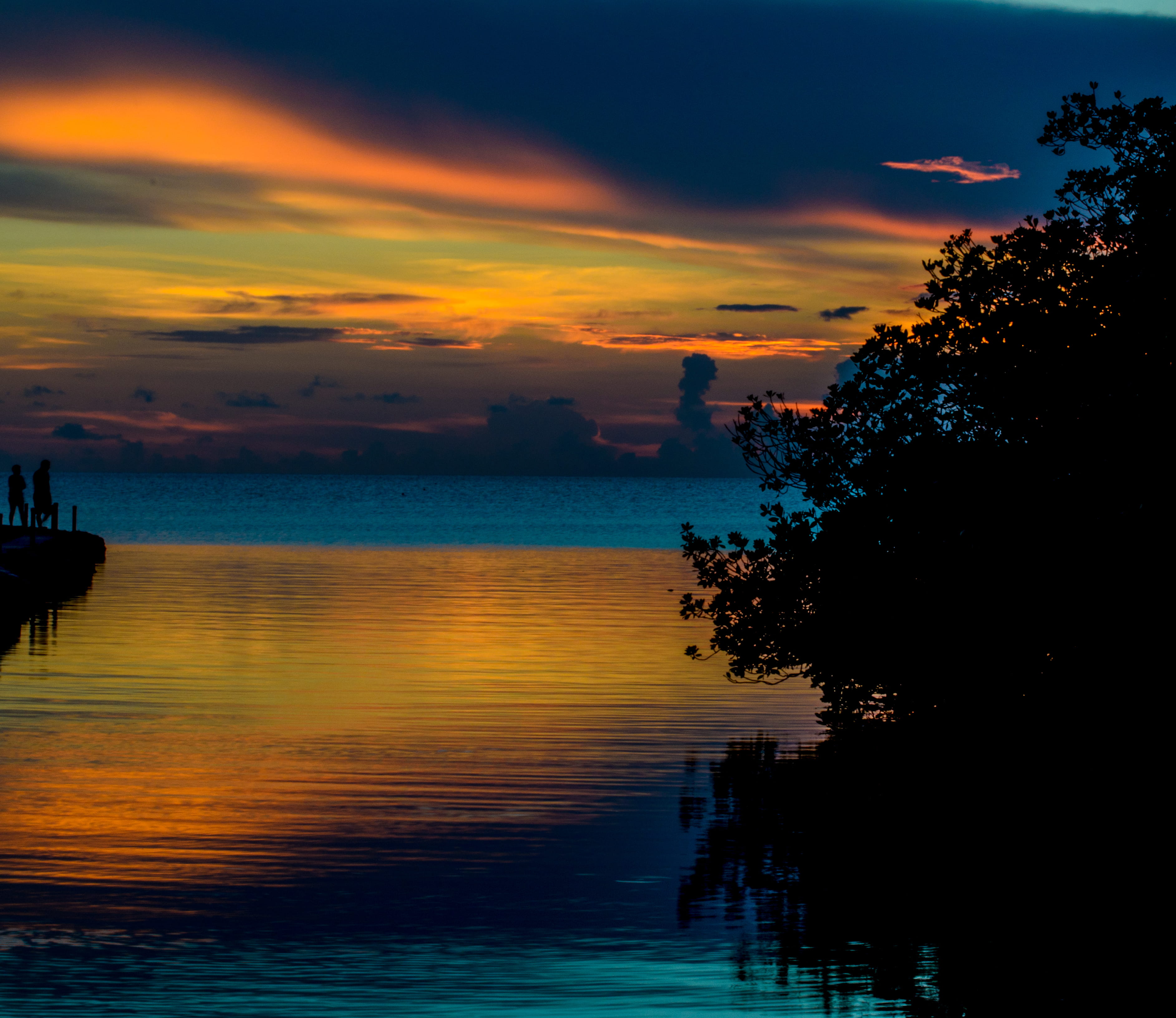 scenics - nature, sky, blue, no people, idyllic, reflection, plant, outdoors, nature, fiesta key rv resort and marina, soothing, cloud - sky, tranquility, HD Wallpaper