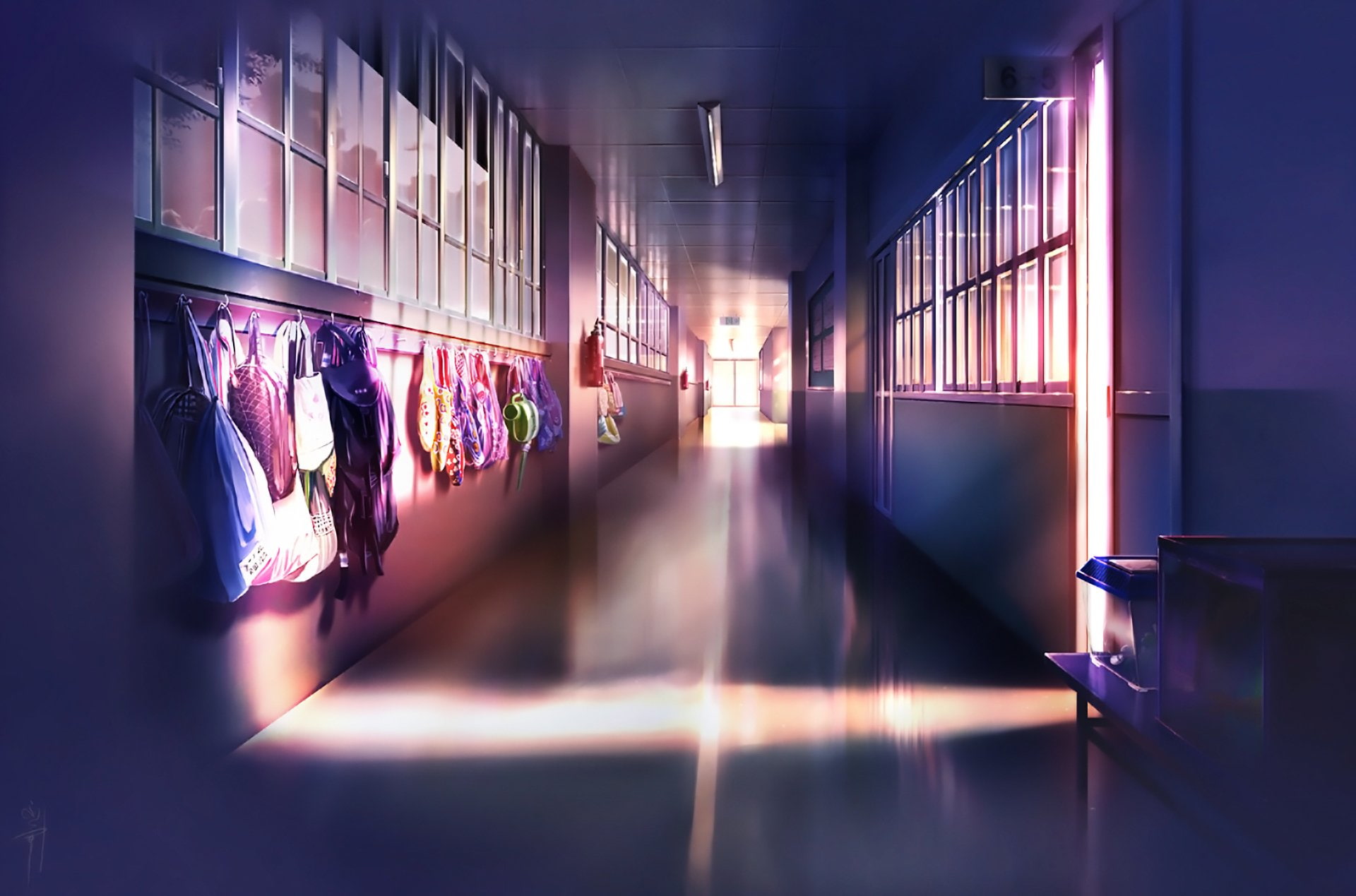 Original, Hall, Anime, Bag, Sunlight, School, 1080P, HD Wallpaper