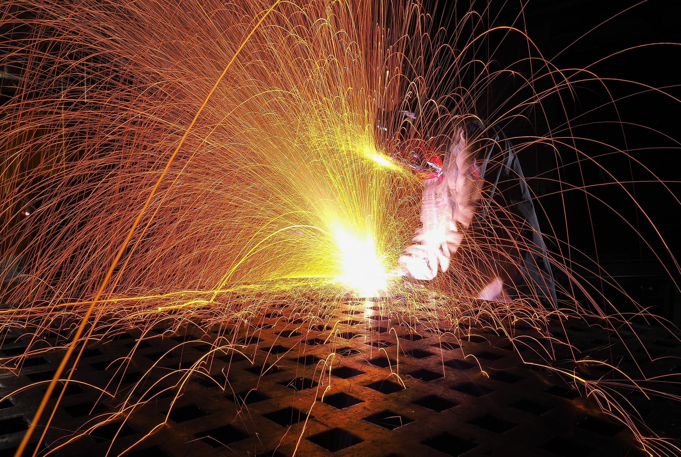 celebration, lapse, long exposure, job, real people, metal industry, fire - natural phenomenon, firework, construction, illuminated, mask, burning, industry, HD Wallpaper