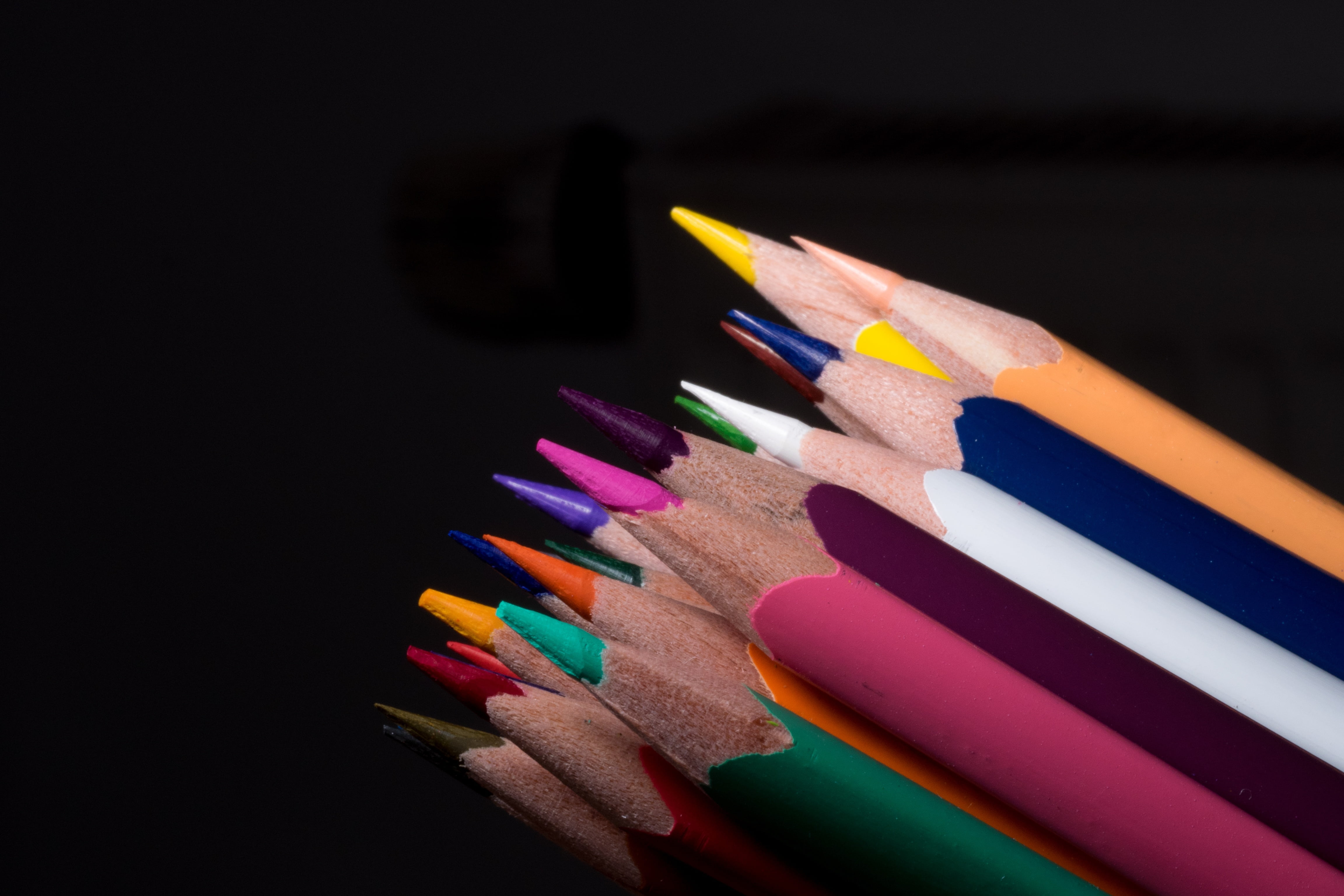 still life, kindergarten, order, equipment, office, colour pencils, multi Colored, art and craft equipment, color series, variation, creativity, wooden pegs, HD Wallpaper