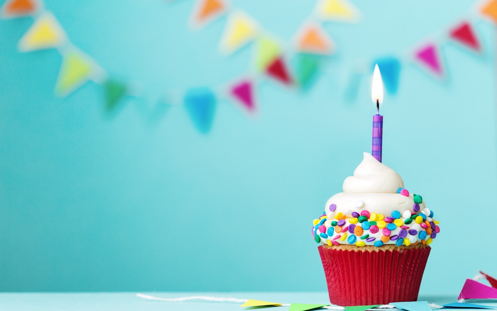 cupcake, candle, birthday, 720P, HD Wallpaper