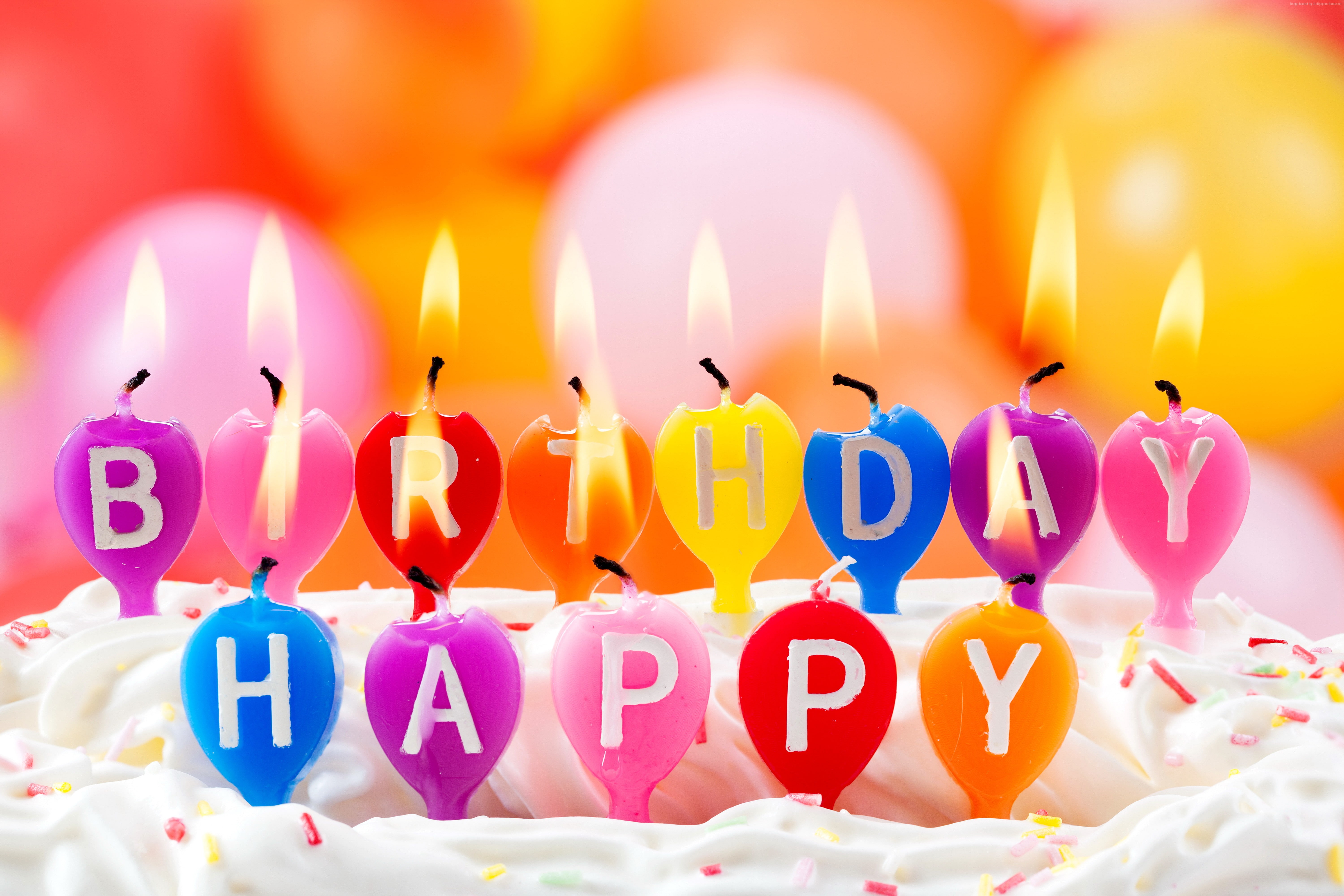 bokeh, fire, candles, happy birthday, happiness, 5K, holiday, HD Wallpaper