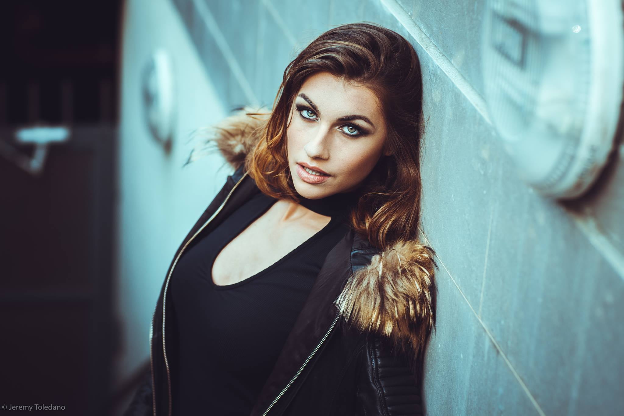 beauty, adult, brunette, front view, one person, glamour women, Jeremy Toledano, hairstyle, hair, standing, looking at viewer, beautiful woman, hazel eyes, HD Wallpaper