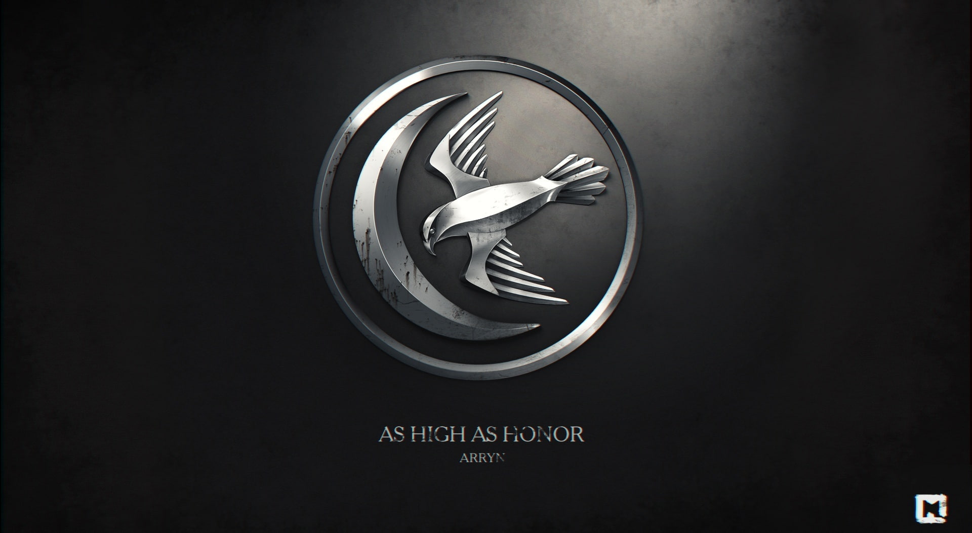 sign, Game of Thrones, game, silver colored, circle, thrones, illuminated, arryn, shape, no people, high, information, creativity, geometric shape, metal, HD Wallpaper