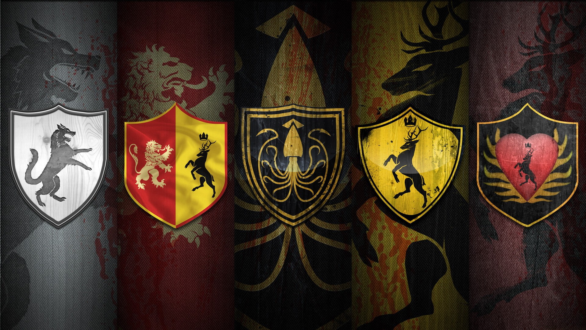 1080P, Game of Thrones, sigils, shield, HD Wallpaper