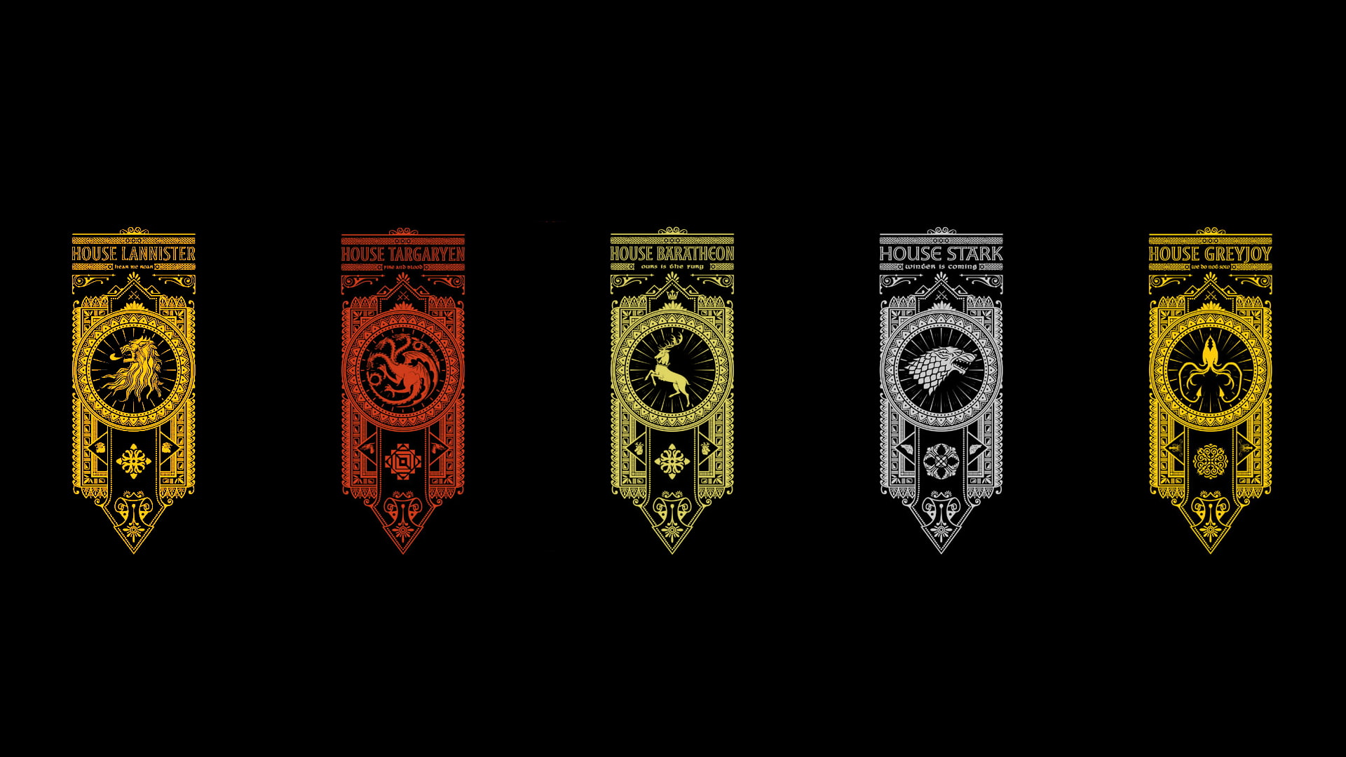 1080P, Game of Thrones, sigils, HD Wallpaper