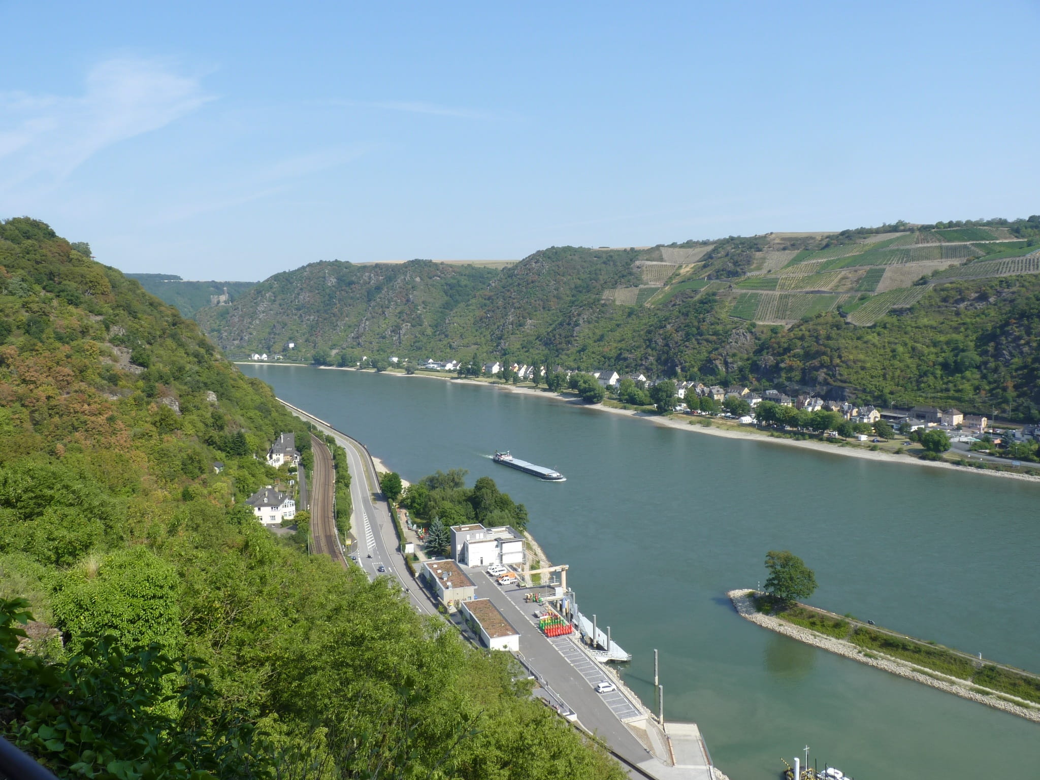 high angle view, rhine, green color, built structure, scenics - nature, transportation, no people, beauty in nature, sky, outdoors, River, nature, river, HD Wallpaper