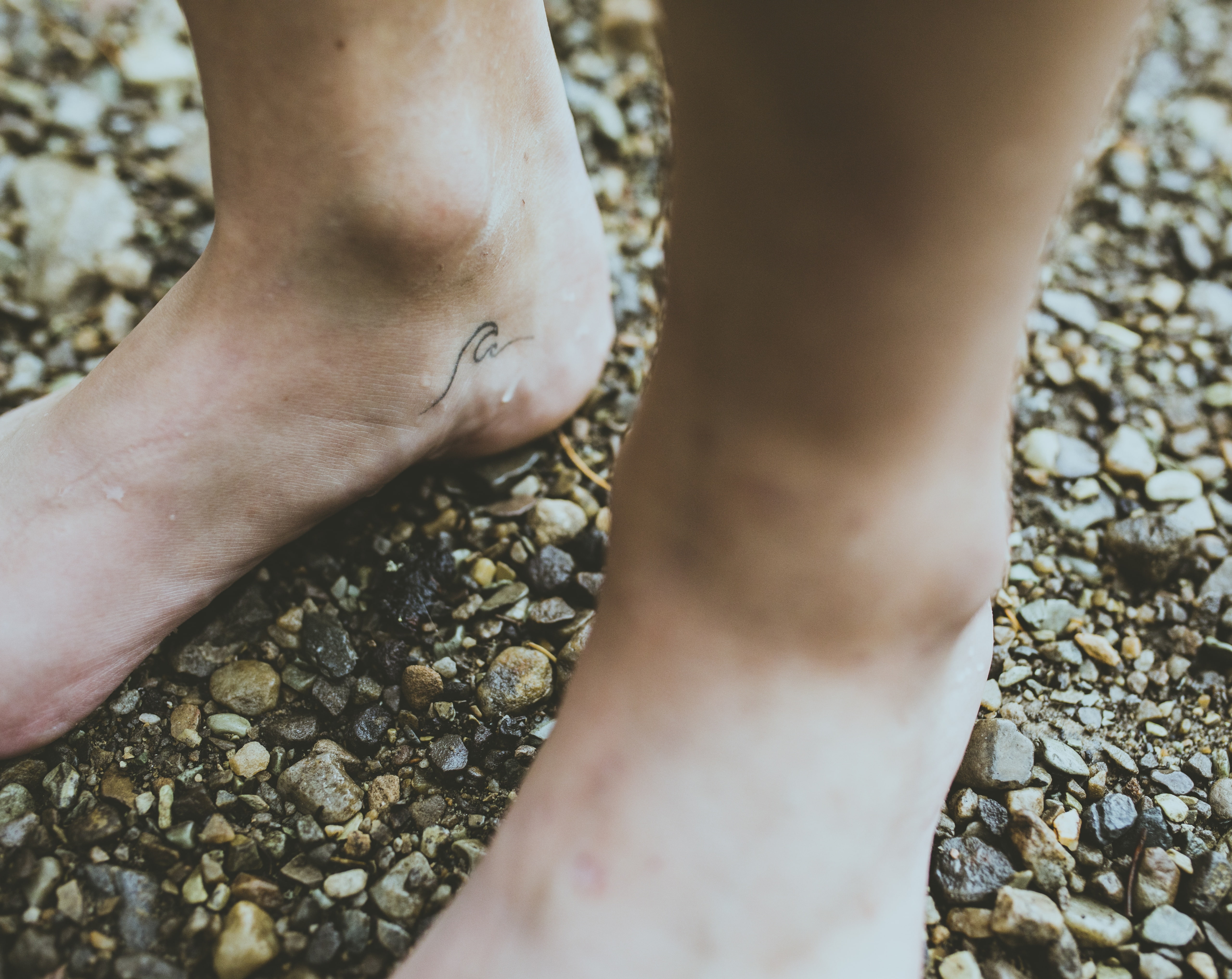 Beach, ground, 5K, solid, adult, real people, rock, bare, Aero, land, standing, outdoors, Feet, pebble, human foot, inked, one person, Foot, lifestyles, HD Wallpaper
