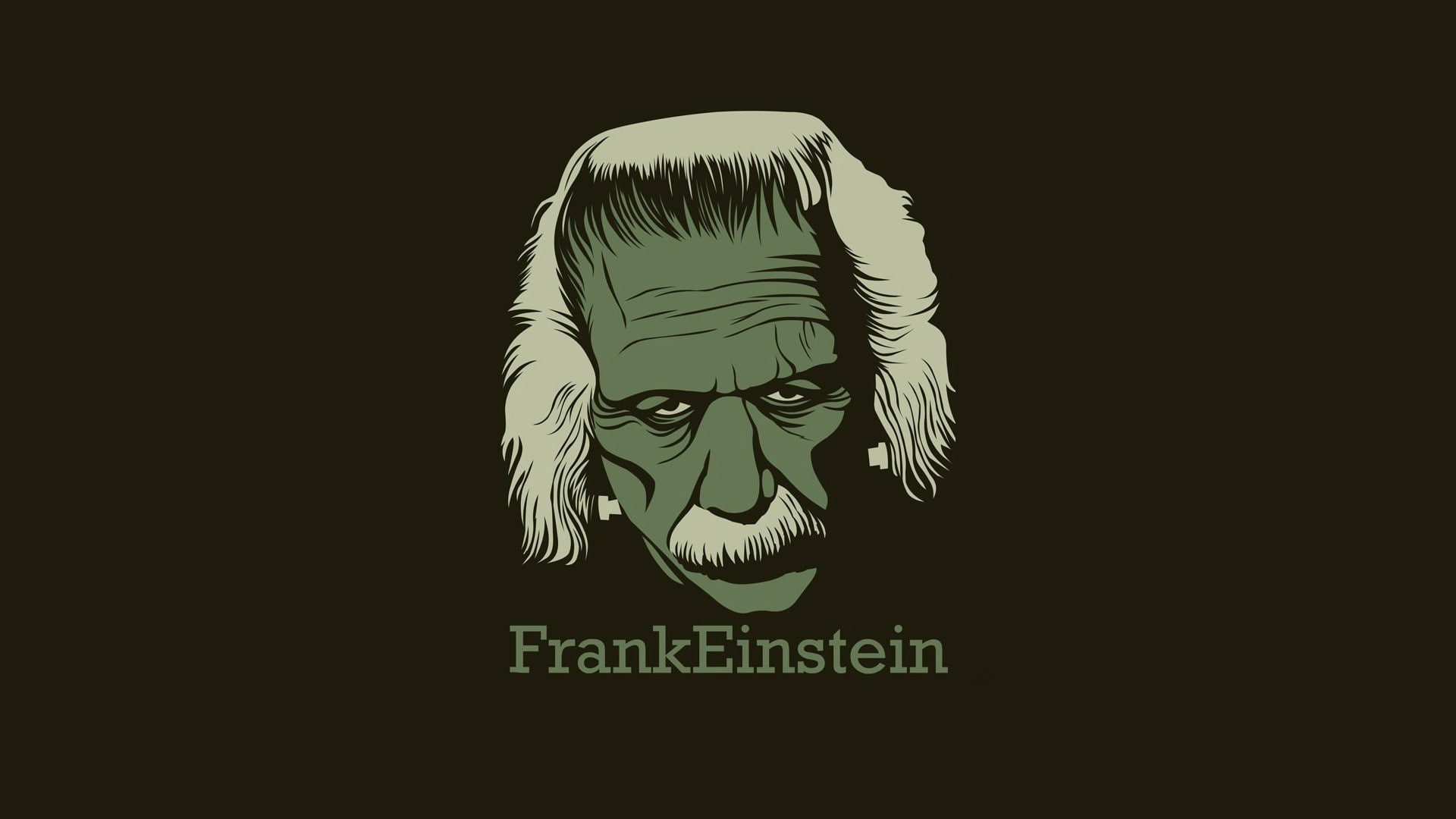 Albert Einstein, minimalism, 1080P, Monster of Frankenstein, HD Wallpaper