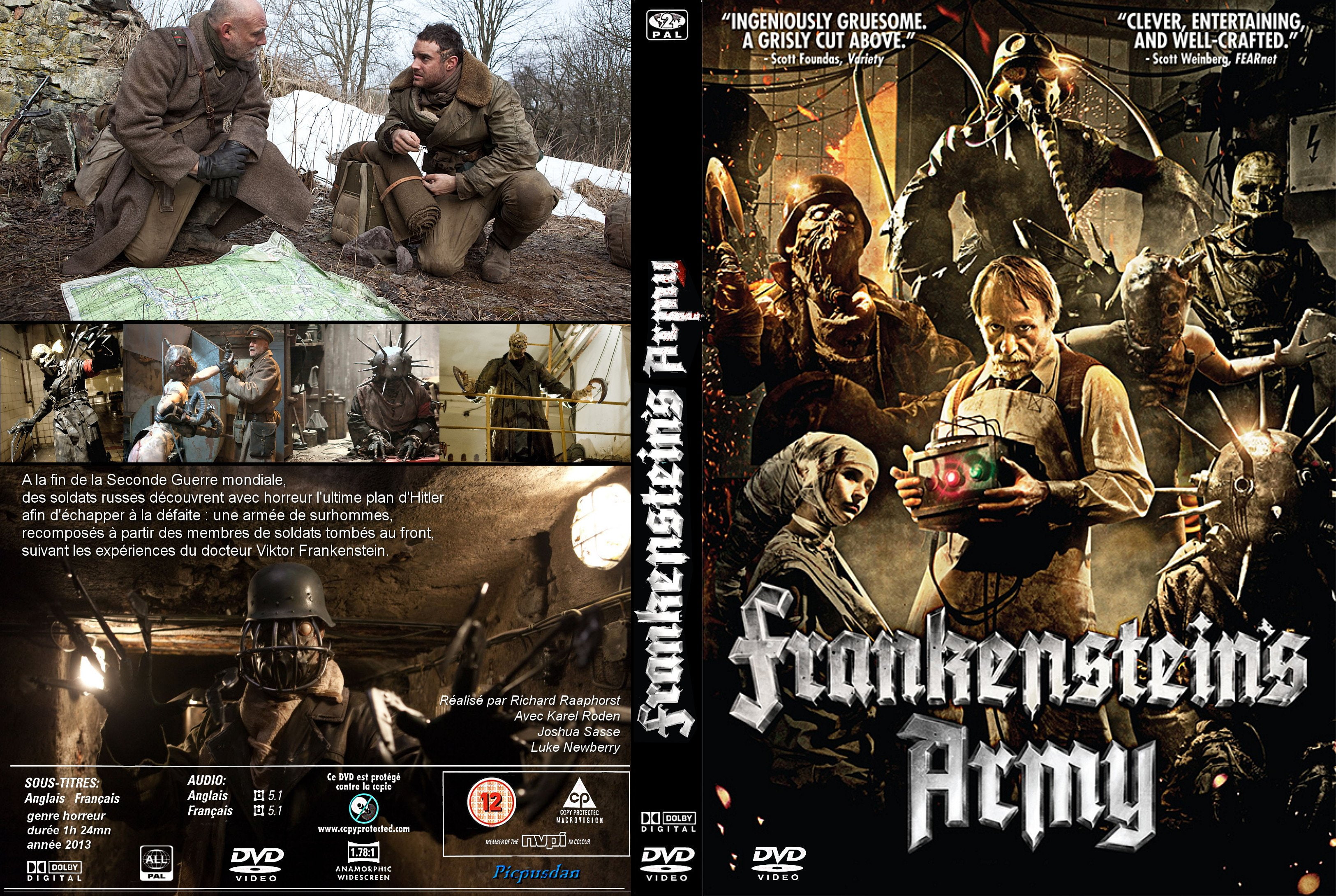 action, 2K, horror, sci fi, army, french, frankenstein, dark, monster, poster, frankensteins, HD Wallpaper