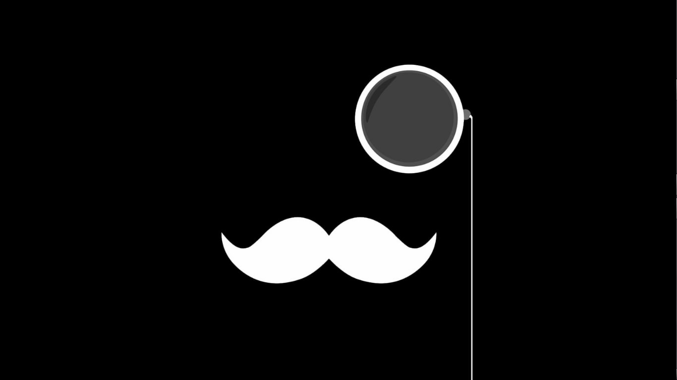 moustache, black, 720P, minimalism, HD Wallpaper