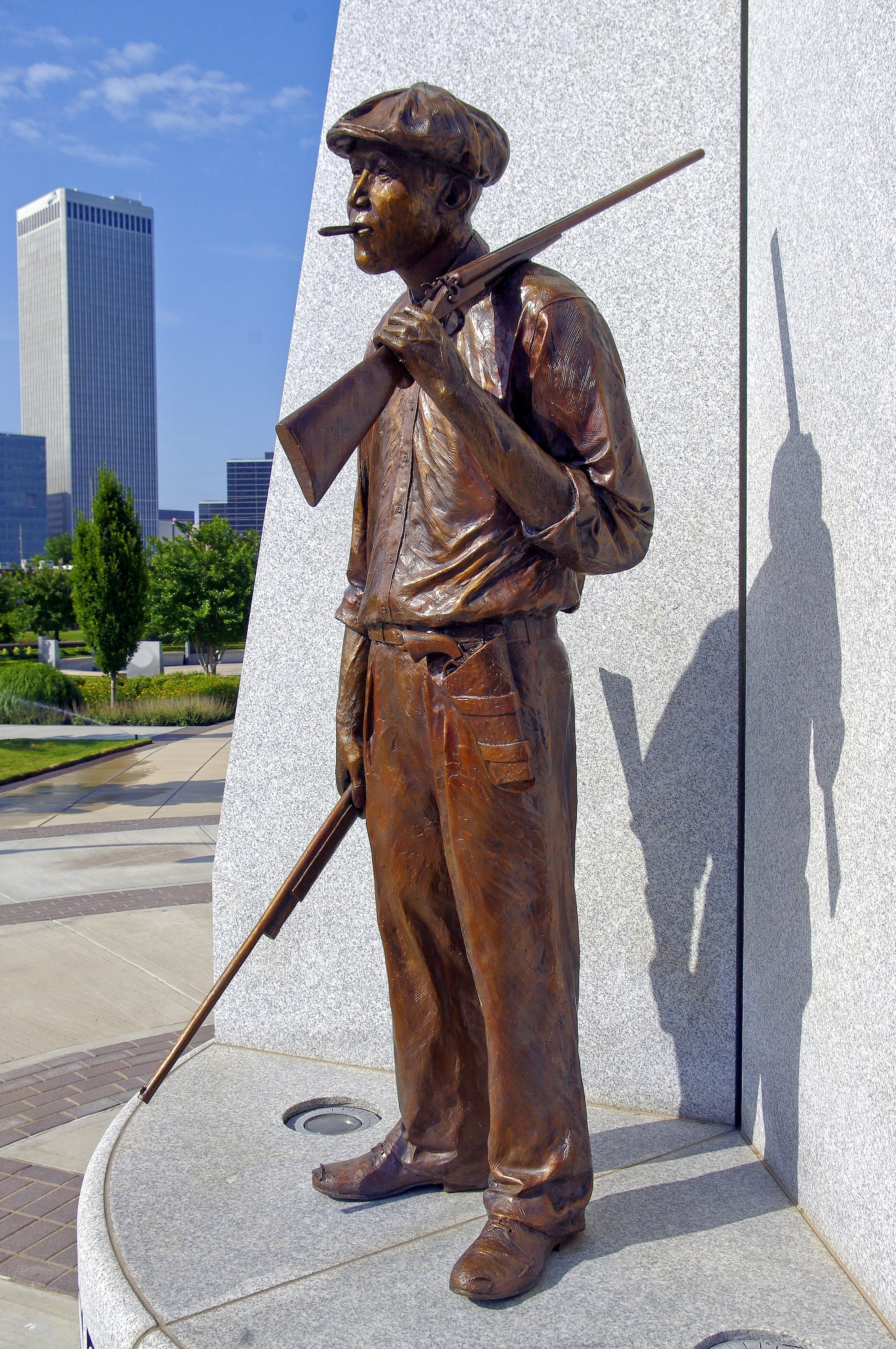america, day, bronze, built structure, hostility, sculpture, historic, people, outdoors, park, building exterior, human representation, tulsa, john hope franklin, Phone HD Wallpaper