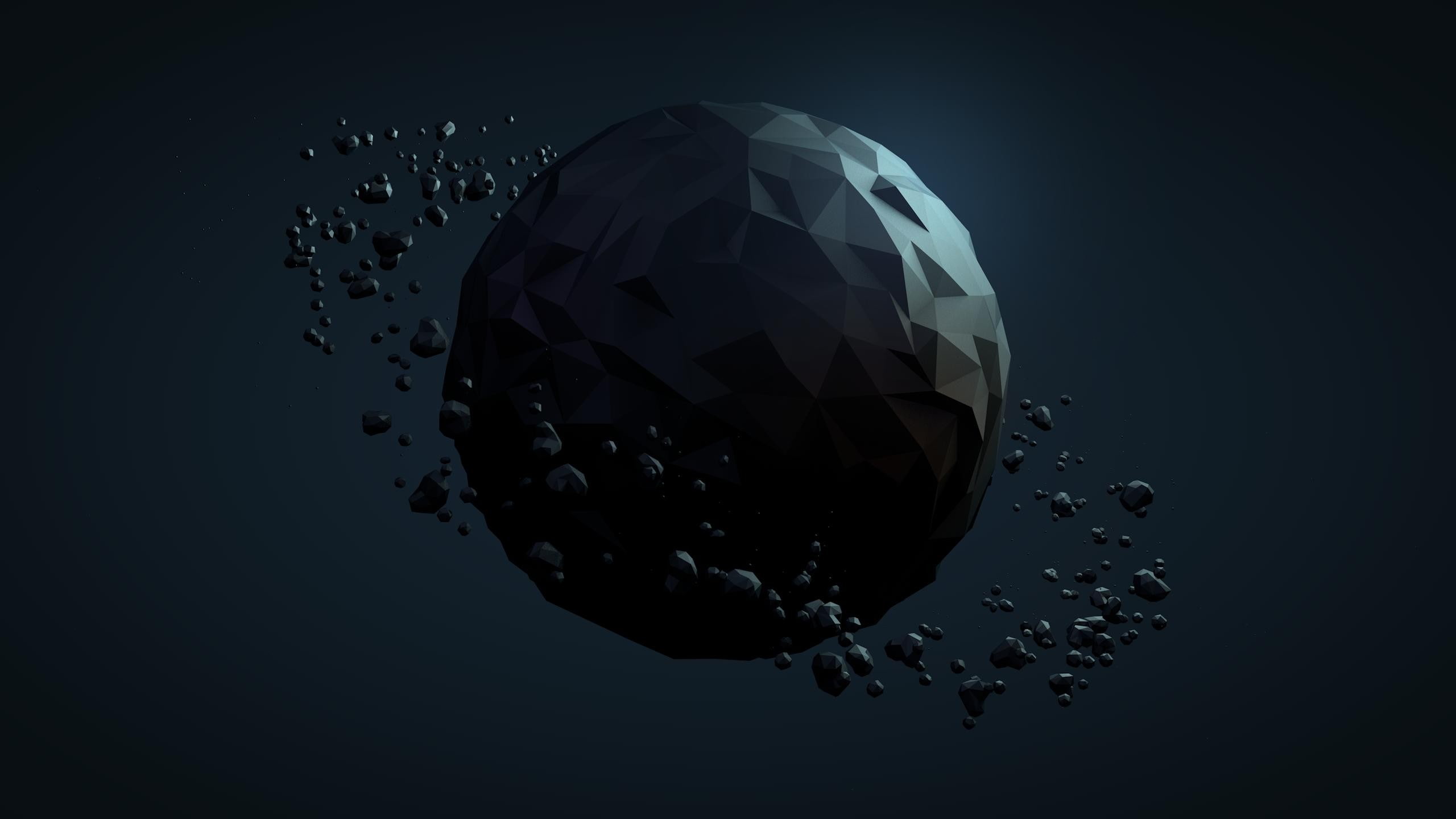 space art, geometry, planet, 2K, low poly, digital art, space, HD Wallpaper