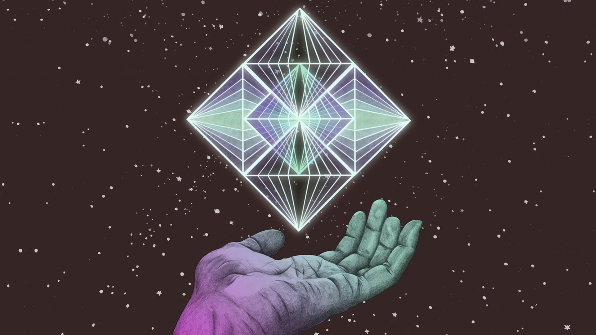 1080P, space, geometry, hands, HD Wallpaper