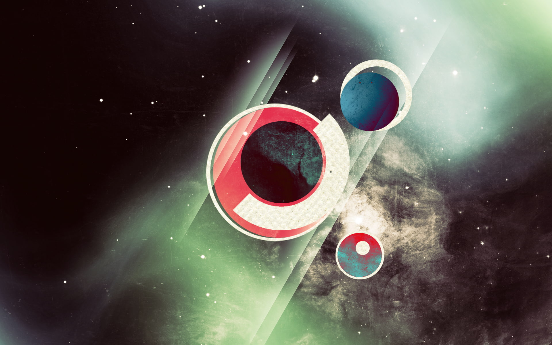 space, stars, halo, abstract, digital, circles, geometry, 1080P, outer, HD Wallpaper