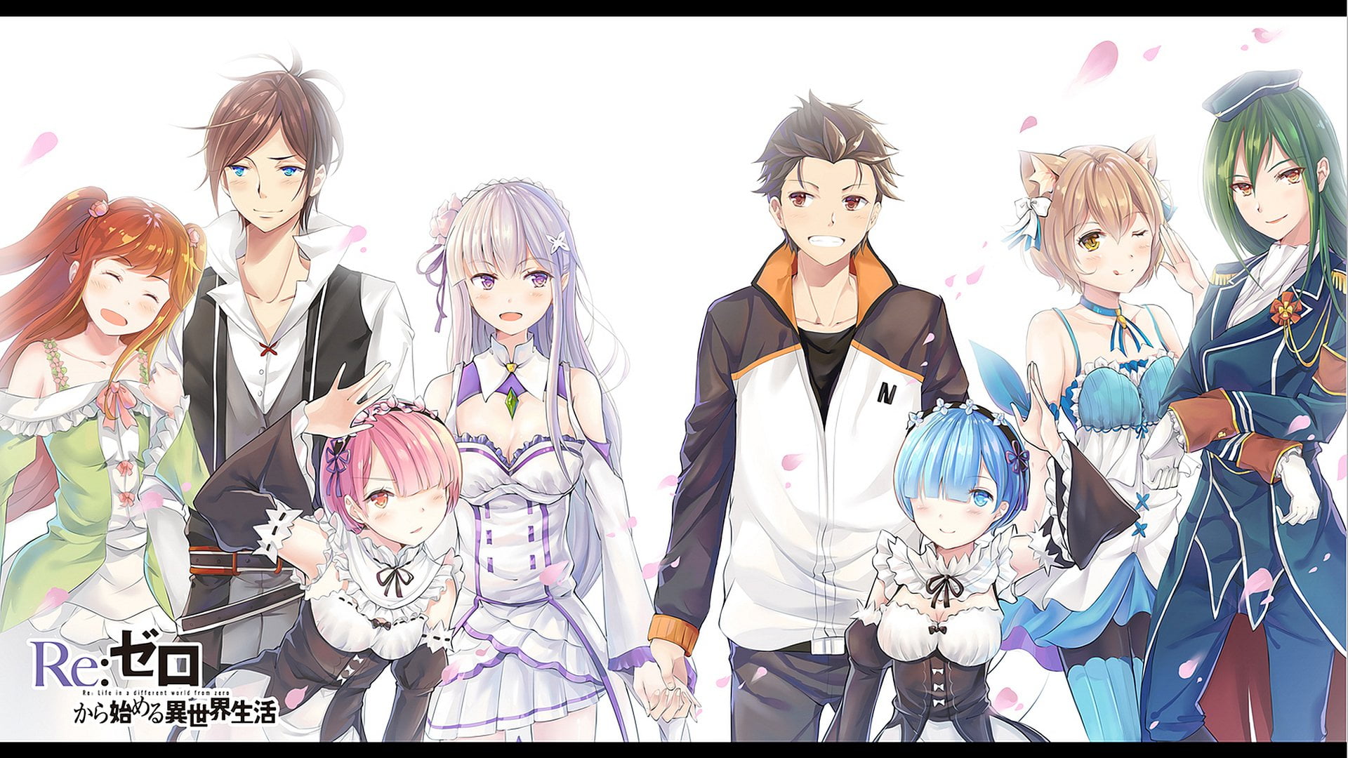 auto post production filter, young adult, Rem (Re:ZERO), group of people, multi colored, fashion, real people, females, Re:ZERO -Starting Life in Another World-, HD Wallpaper