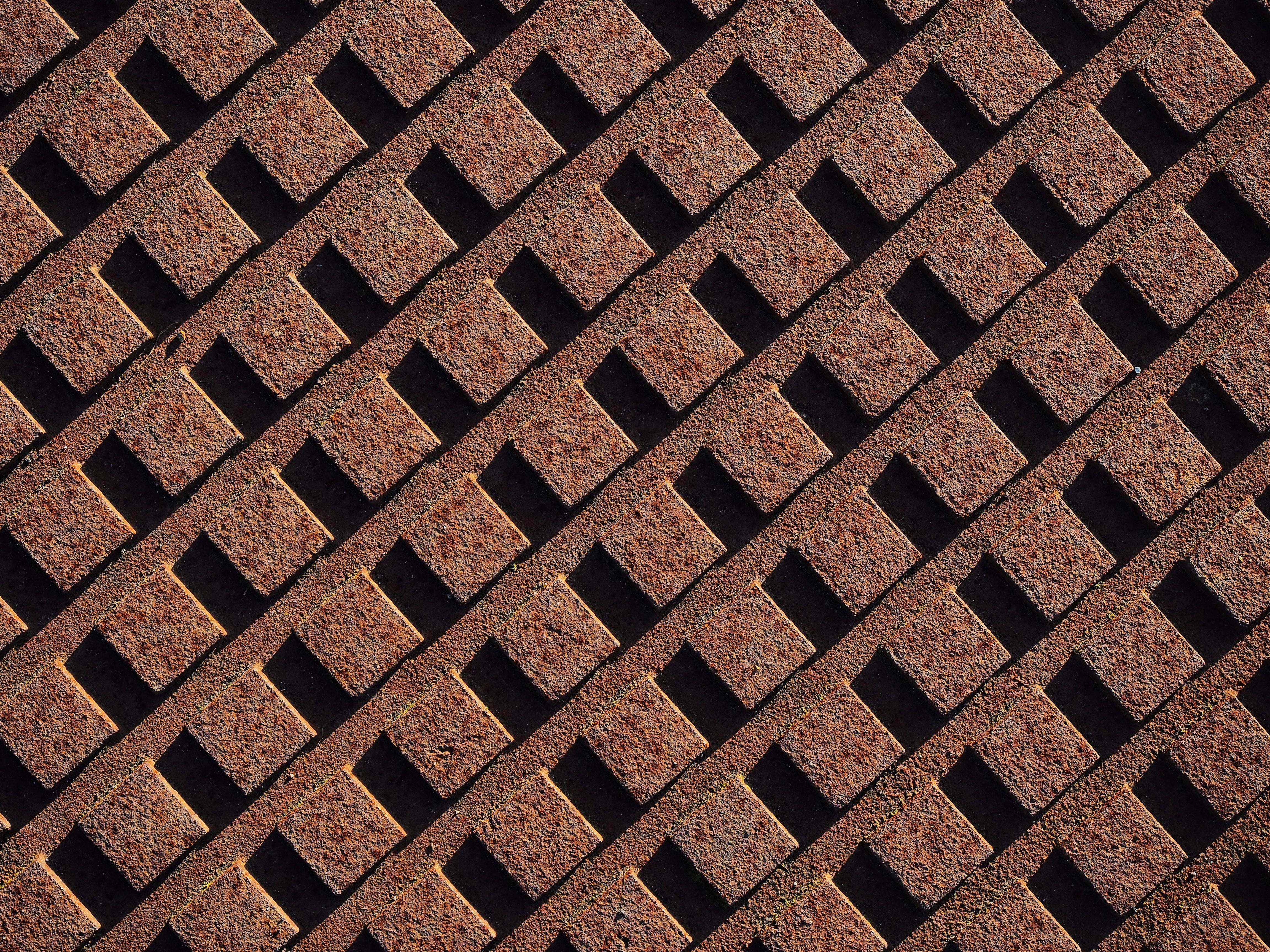 rusty, regular, intersect, array, backgrounds, line, rust, rectangle, architecture, geometric shape, digital, sheet metal, orthogonal, shape, block, corrosion, HD Wallpaper