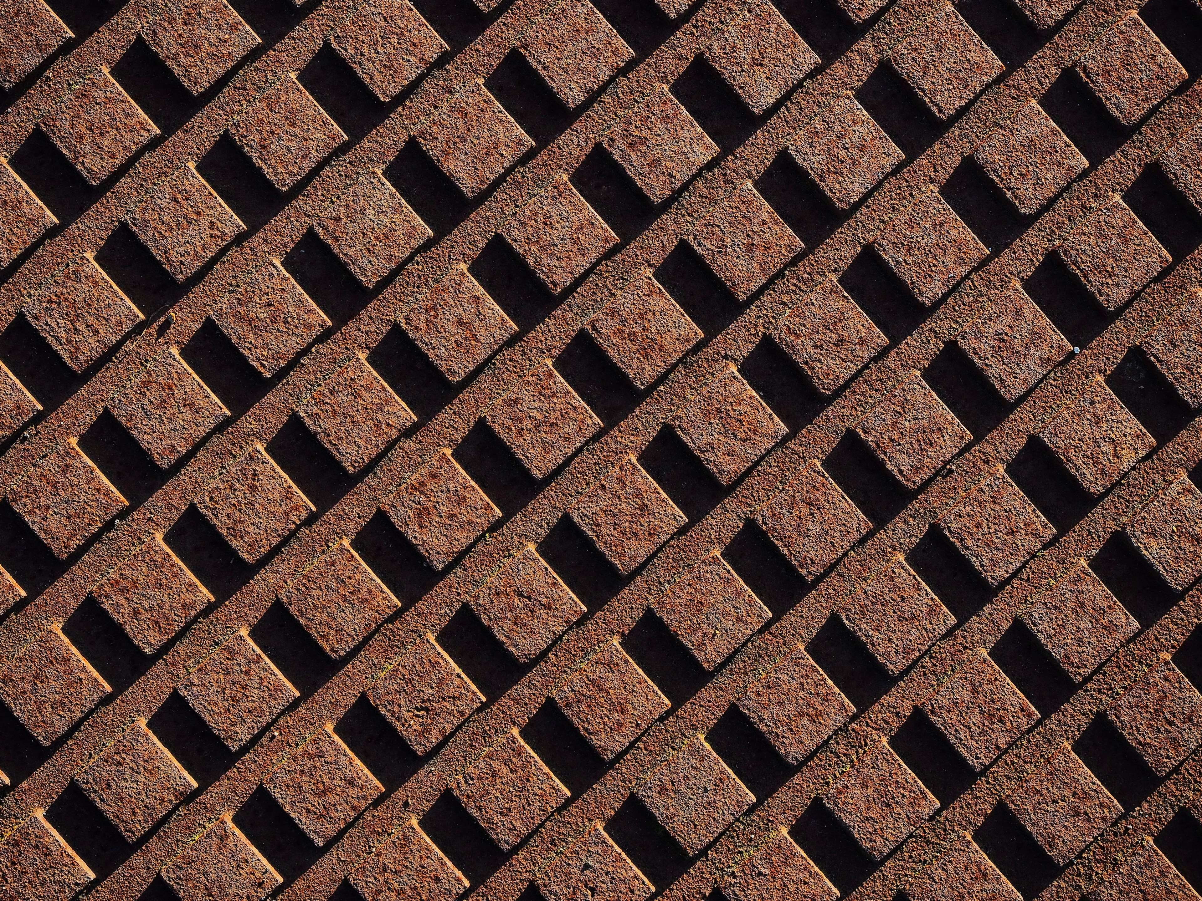 geometric shape, textured, alloy, rusty, shape, no people, intersection, block, full frame, orthogonal, square shape, angle, brown, texture, rectangle, HD Wallpaper