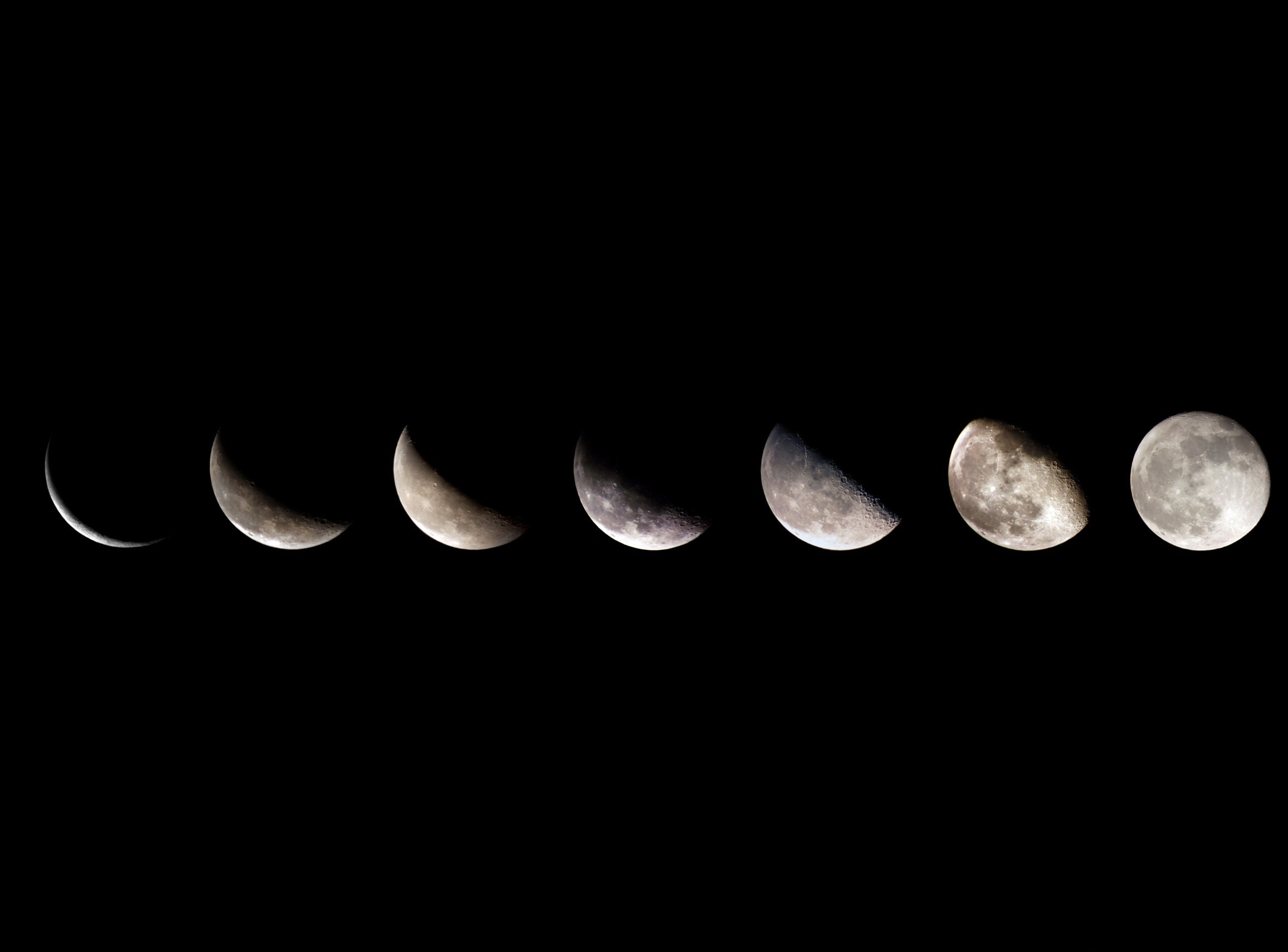 cut out, no people, seven, sky, copy space, black background, nature, geometric shape, Moon, shape, half moon, scenics - nature, Space, circle, astronomy, HD Wallpaper