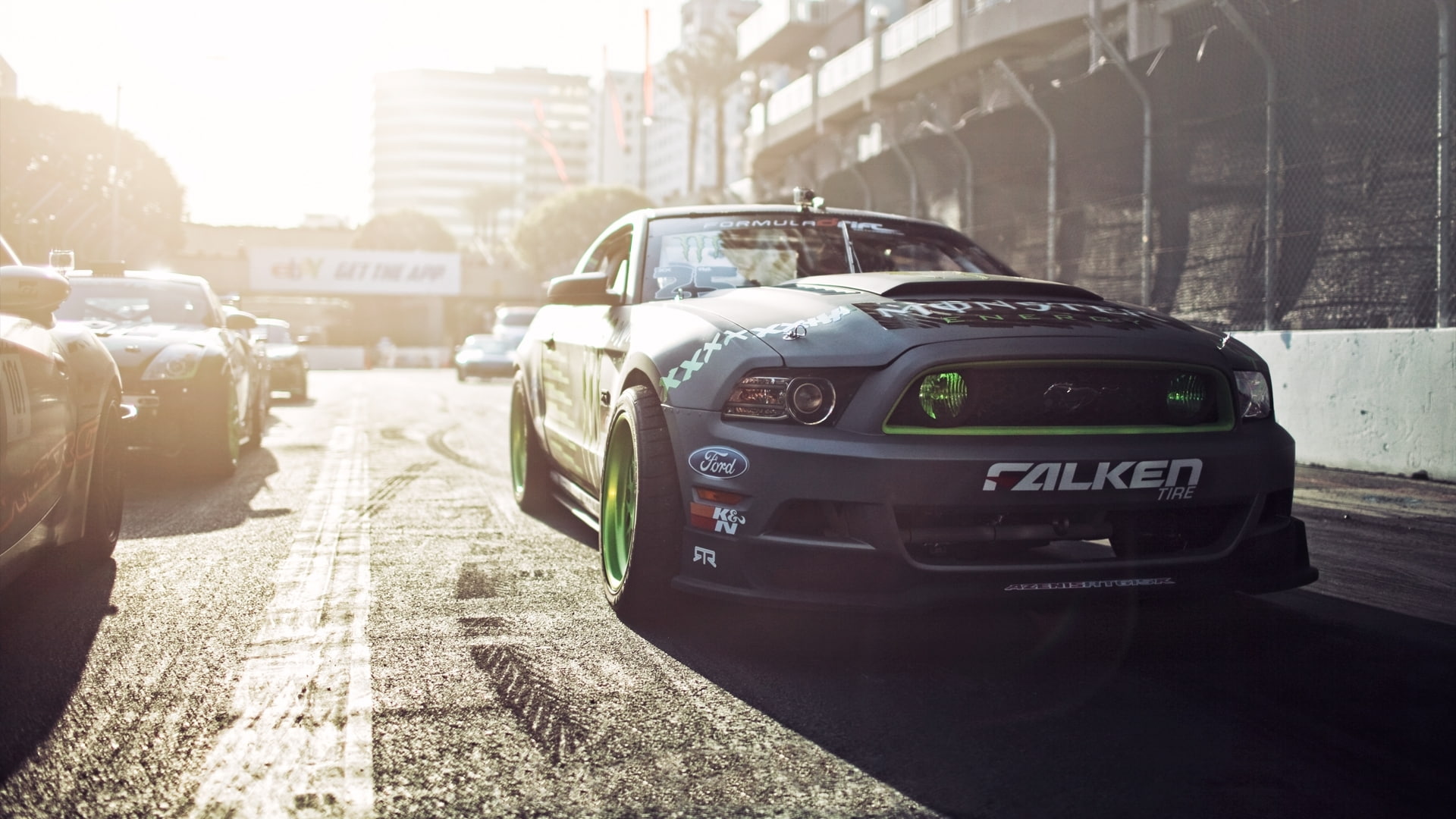 1080P, Mustang, Ford Mustang, Ford, Formula D, Monster Energy, Hawks, Gittin, HD Wallpaper