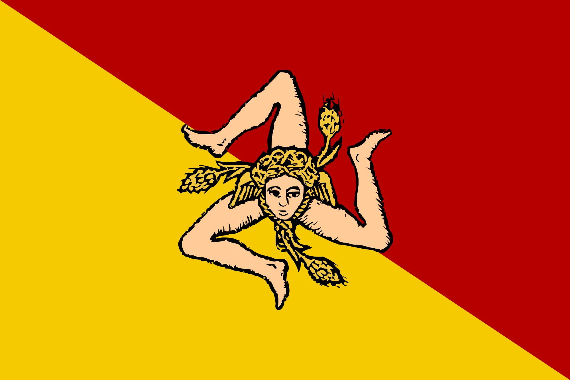 sicily, 1080P, revised svg, 2000px flag, HD Wallpaper