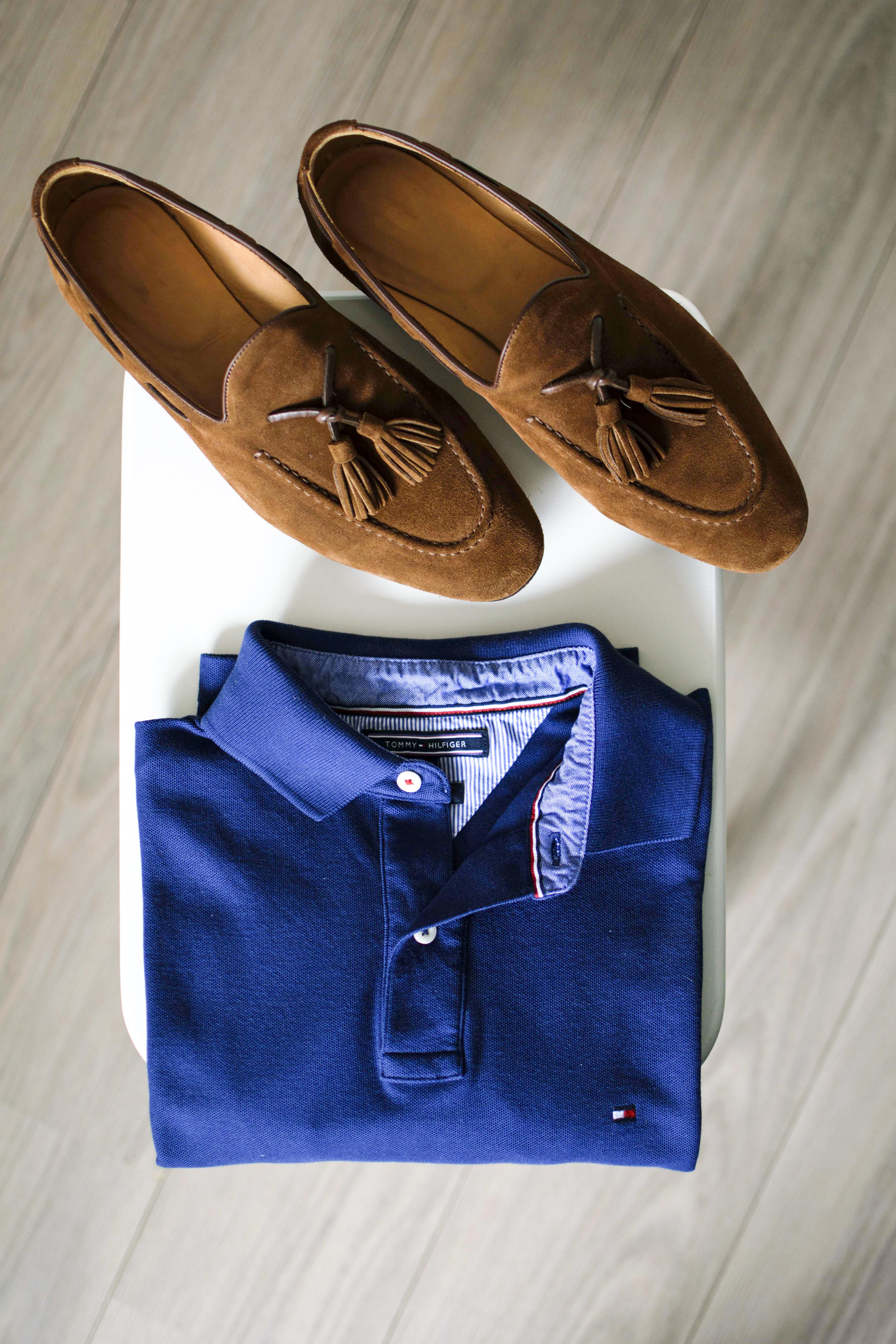 blue, table, purple, still life, indoors, shoe, moccasin, hilfiger, shirt, suede, sunglasses, high angle view, white, menswear, tasseled, pavement, personal accessory, Phone HD Wallpaper